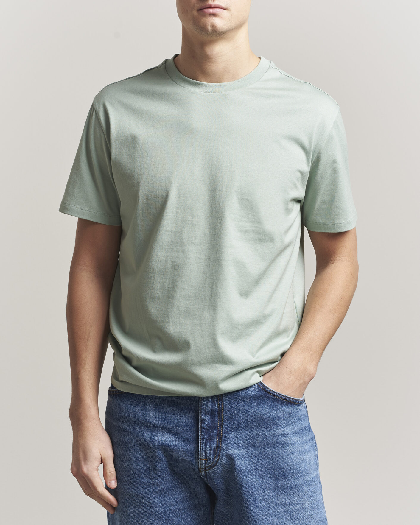 Heren | T-shirts | J.Lindeberg | Sid Basic T-Shirt Jadeite