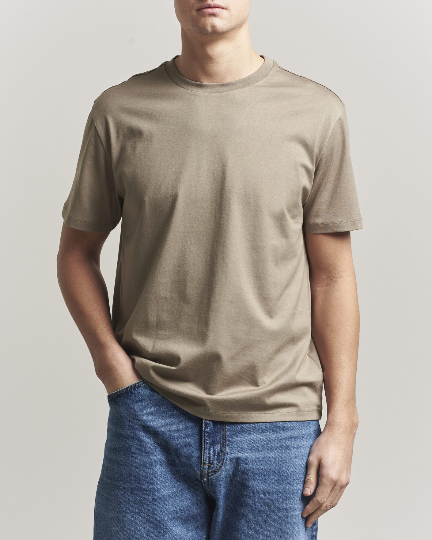 Heren | T-shirts | J.Lindeberg | Sid Basic T-Shirt Brindle