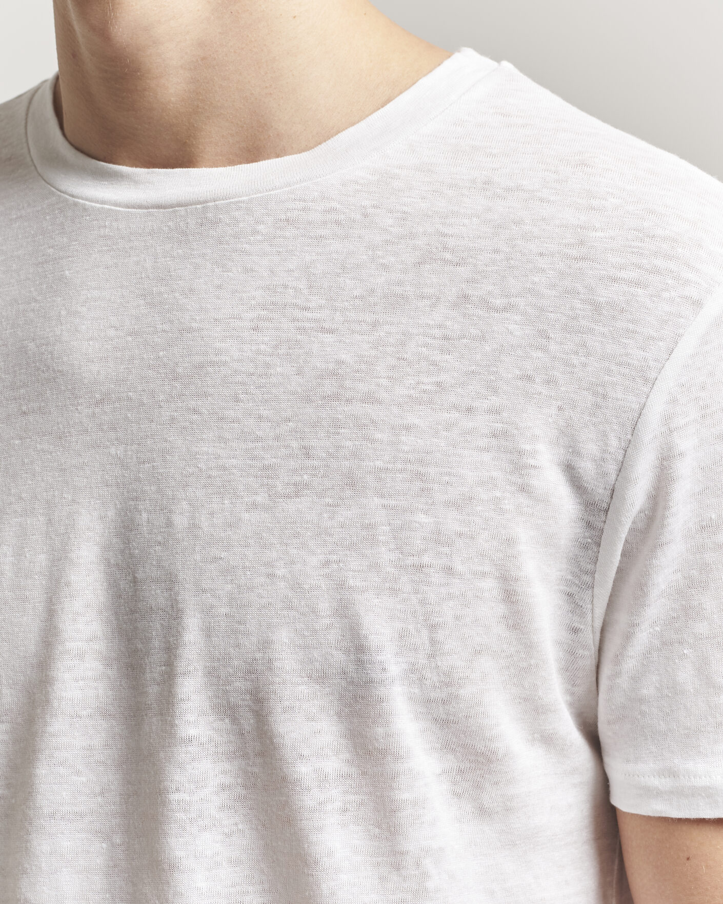 Heren | T-shirts | J.Lindeberg | Coma Linen T-Shirt White