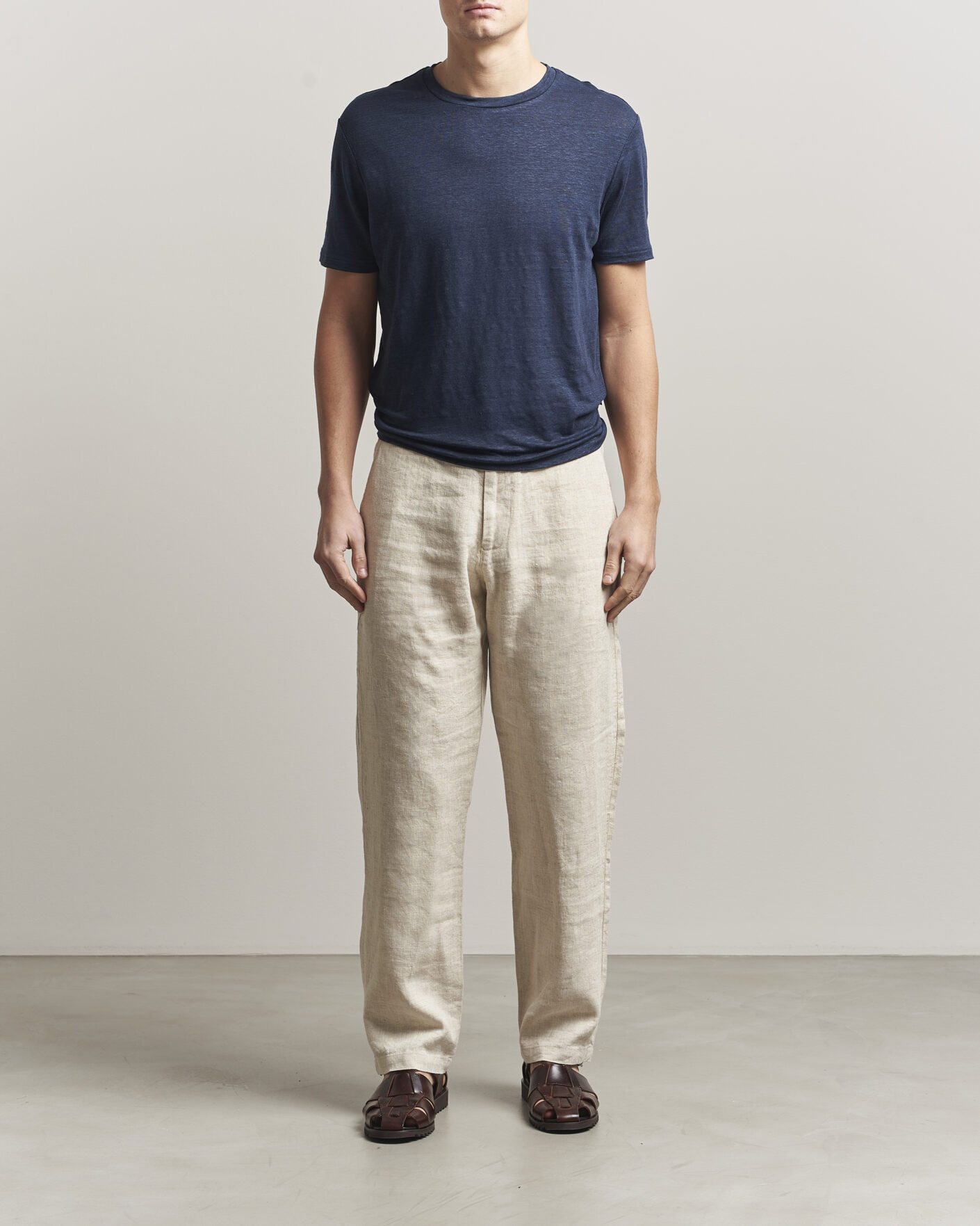Homme | T-shirts | J.Lindeberg | Coma Linen T-Shirt JL Navy