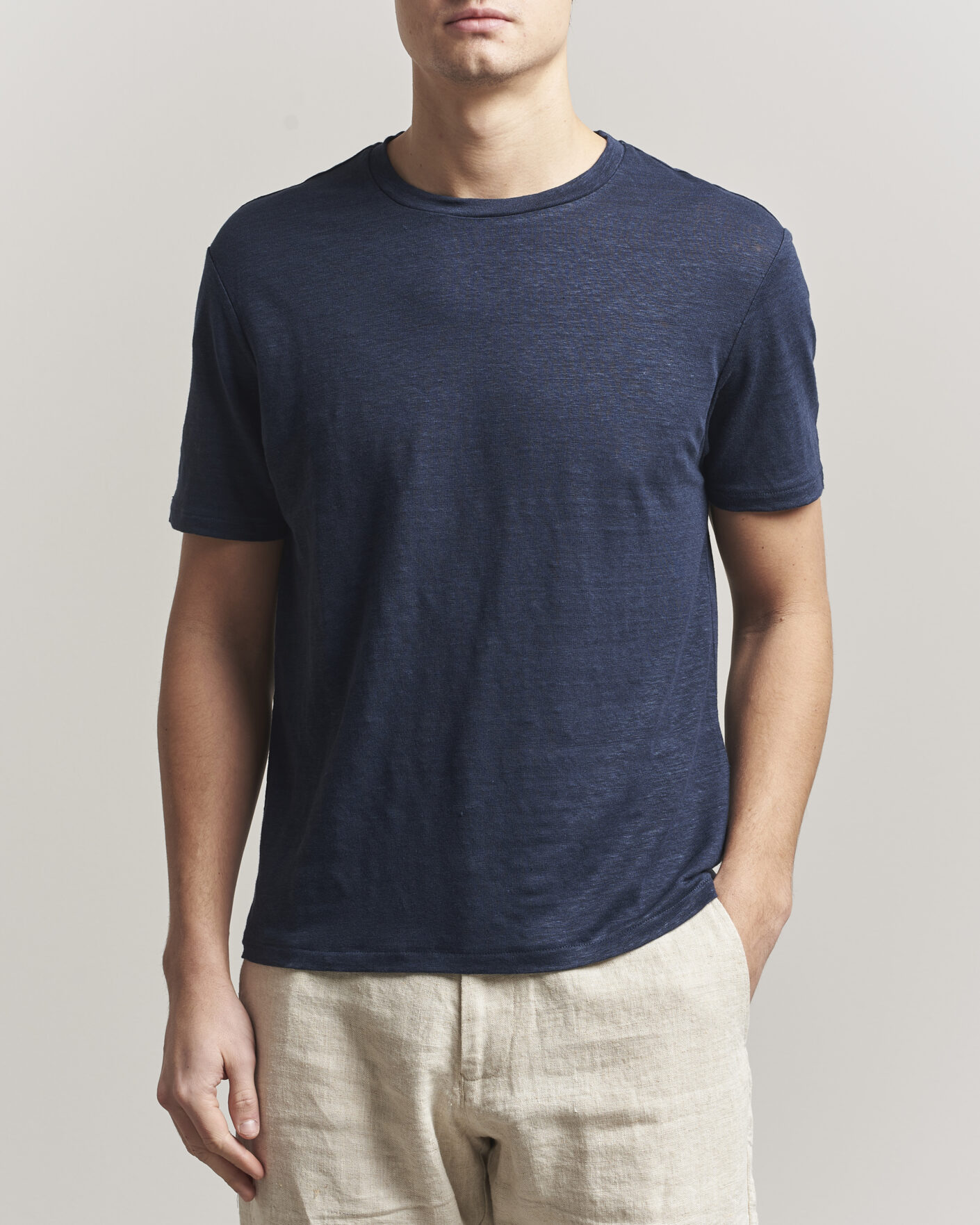 Homme | T-shirts | J.Lindeberg | Coma Linen T-Shirt JL Navy