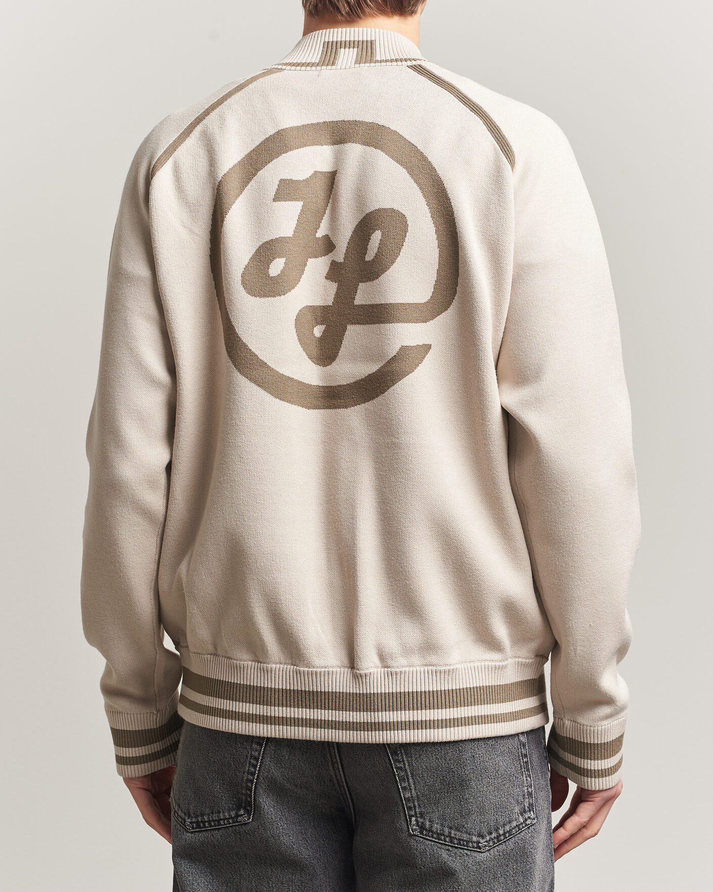 Homme | Manteaux Et Vestes | J.Lindeberg | Stanley Jacquard Knit Bomber Moonbeam