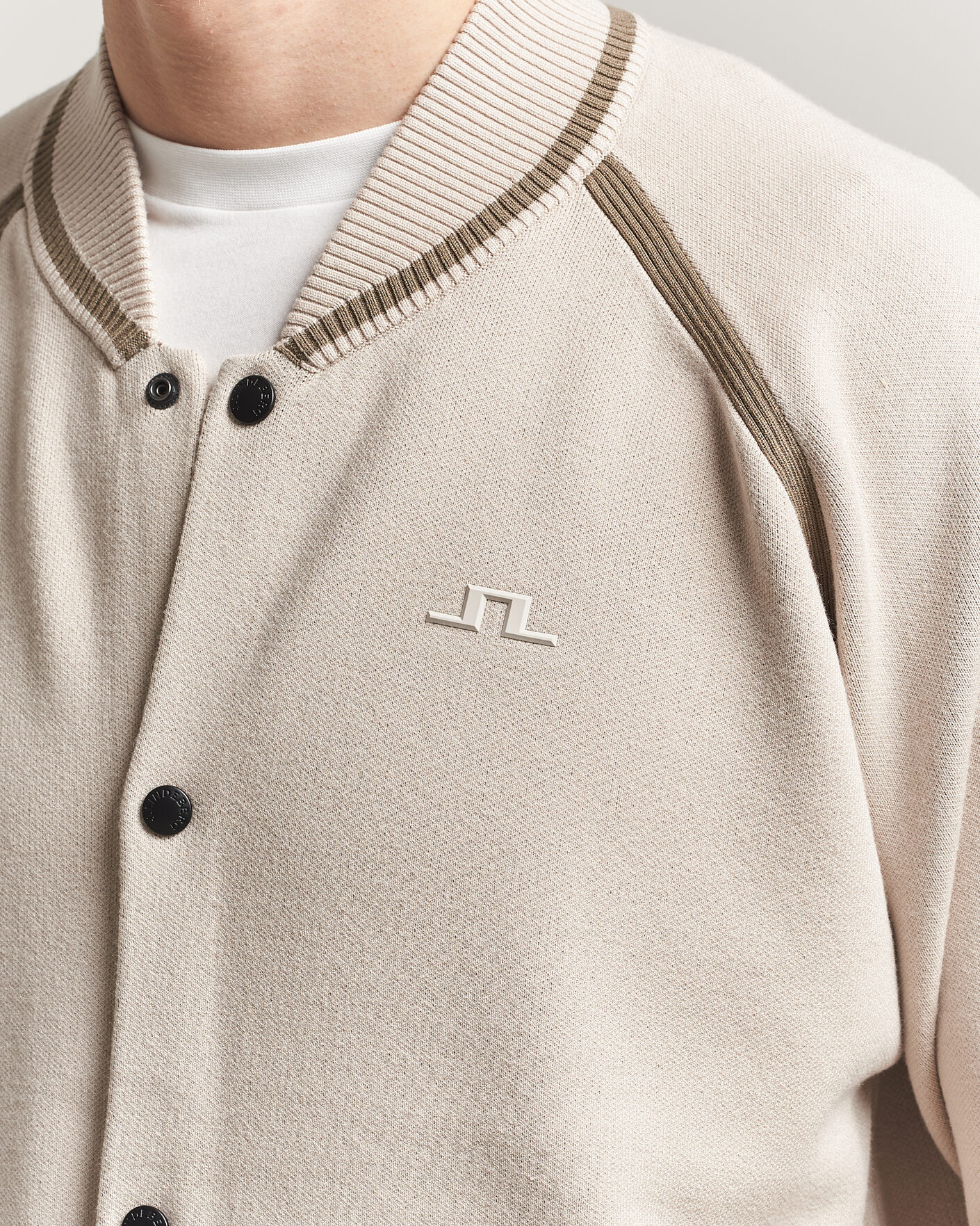 Homme | Manteaux Et Vestes | J.Lindeberg | Stanley Jacquard Knit Bomber Moonbeam