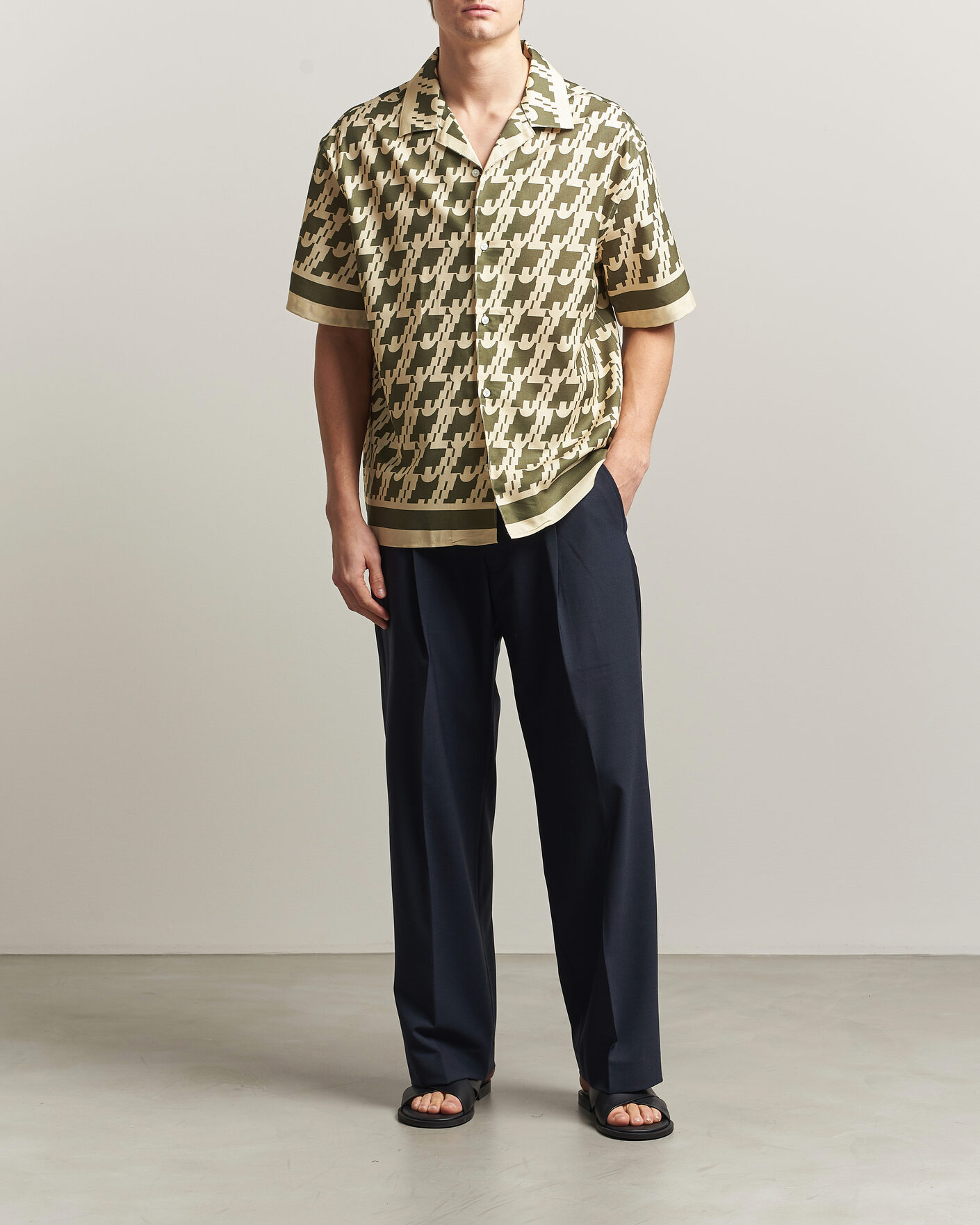Heren | Overhemden | J.Lindeberg | Ellis Border Resort Shirt Glitch Kalamata