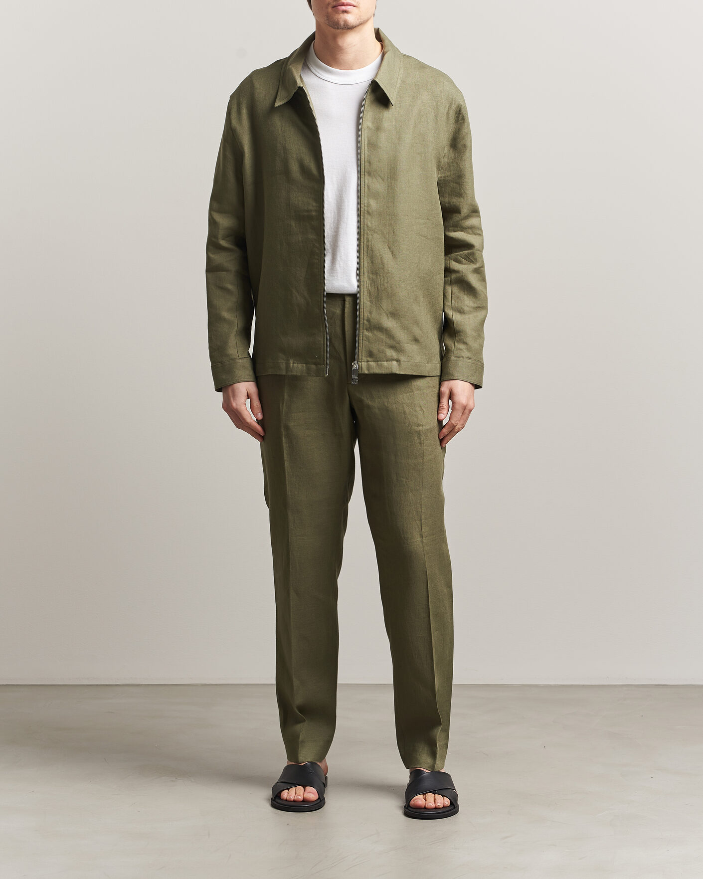 Heren | Overhemden | J.Lindeberg | Julius Drape Linen Overshirt Kalamata