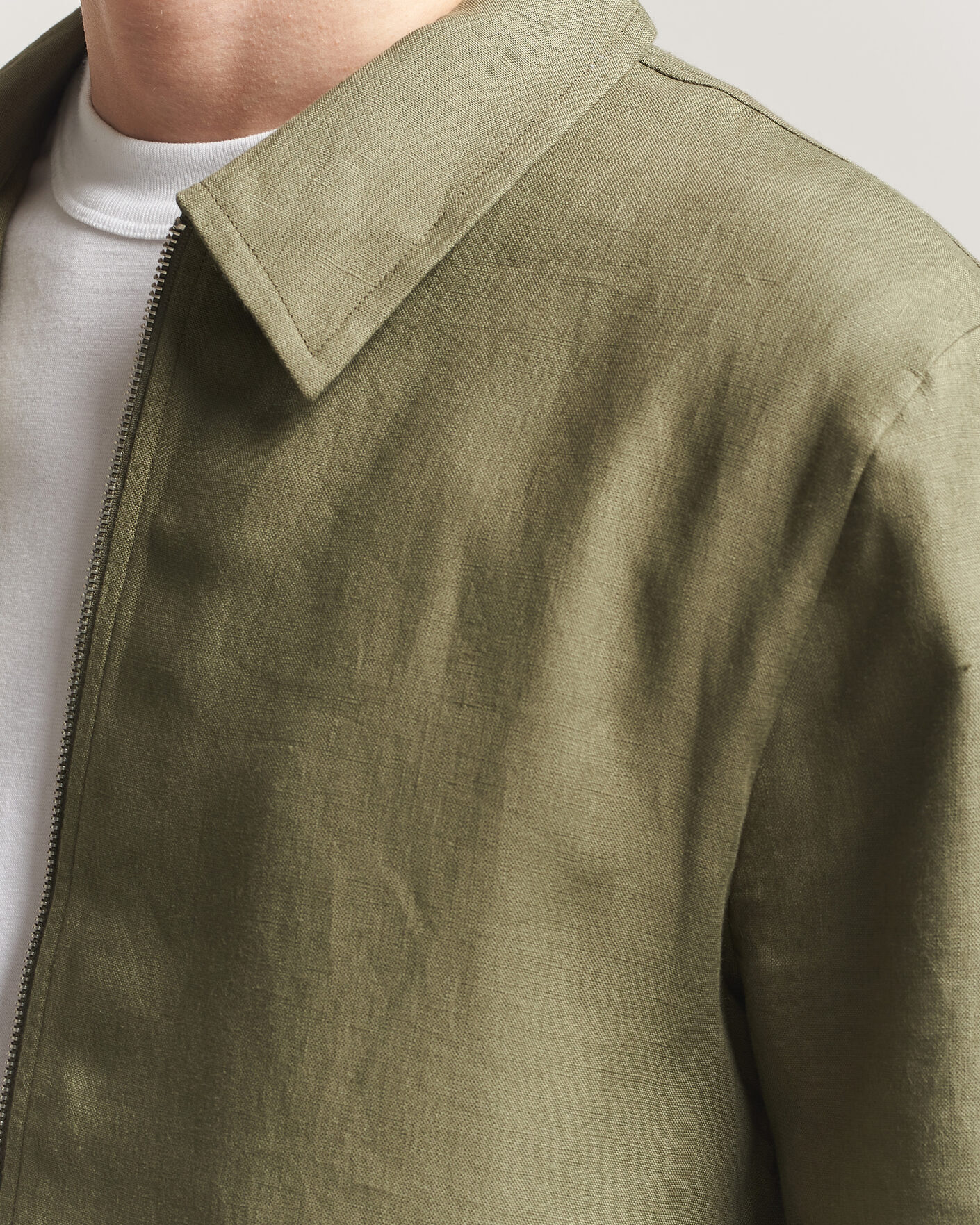 Heren | Overhemden | J.Lindeberg | Julius Drape Linen Overshirt Kalamata