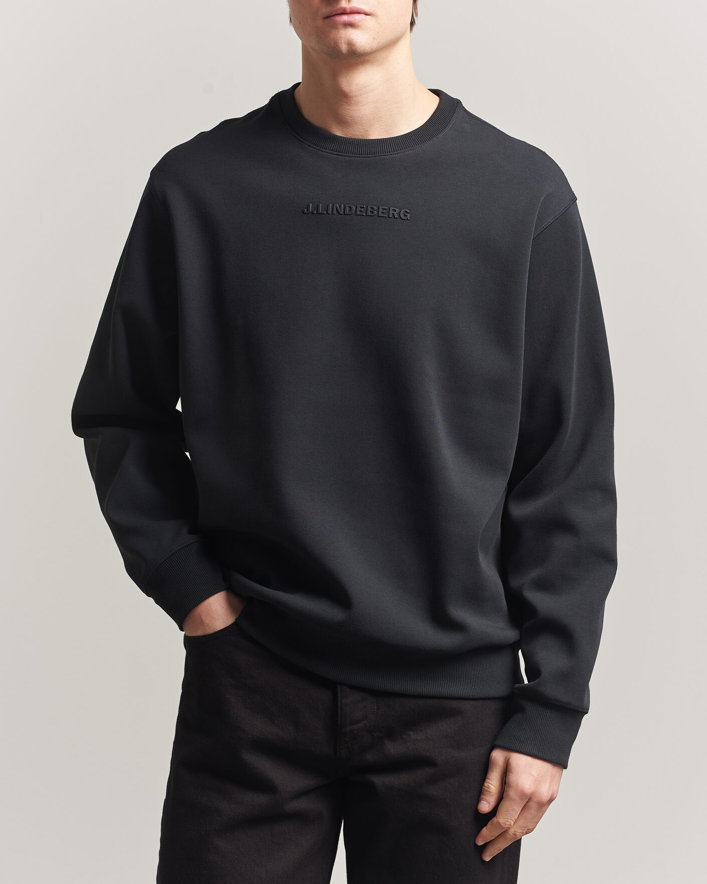 Heren | Truien | J.Lindeberg | Club Crew Neck Black