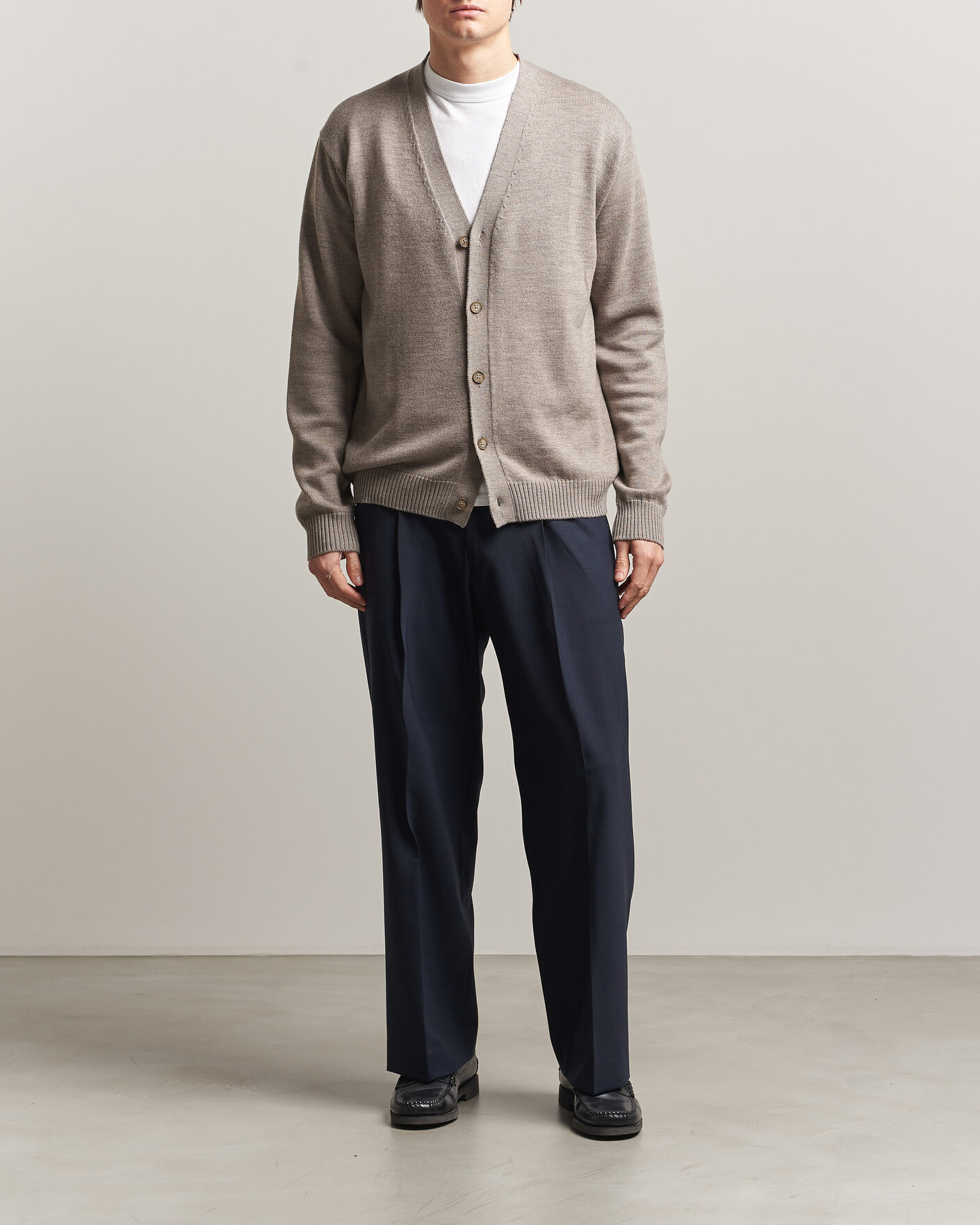 Heren | Truien | J.Lindeberg | Jared Merino Cardigan Brindle Melange