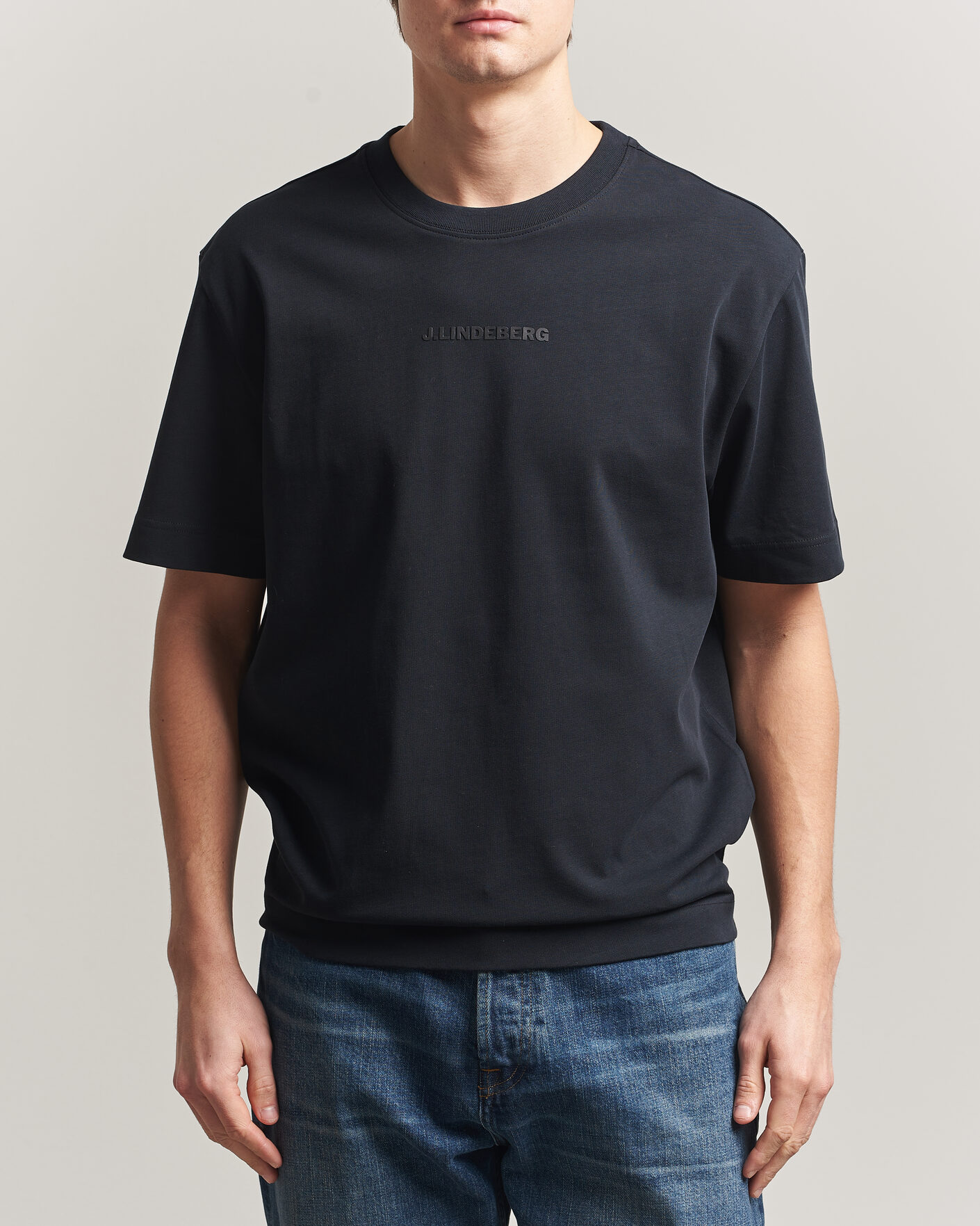Heren | T-shirts | J.Lindeberg | Hale Heavy Logo T-Shirt Black