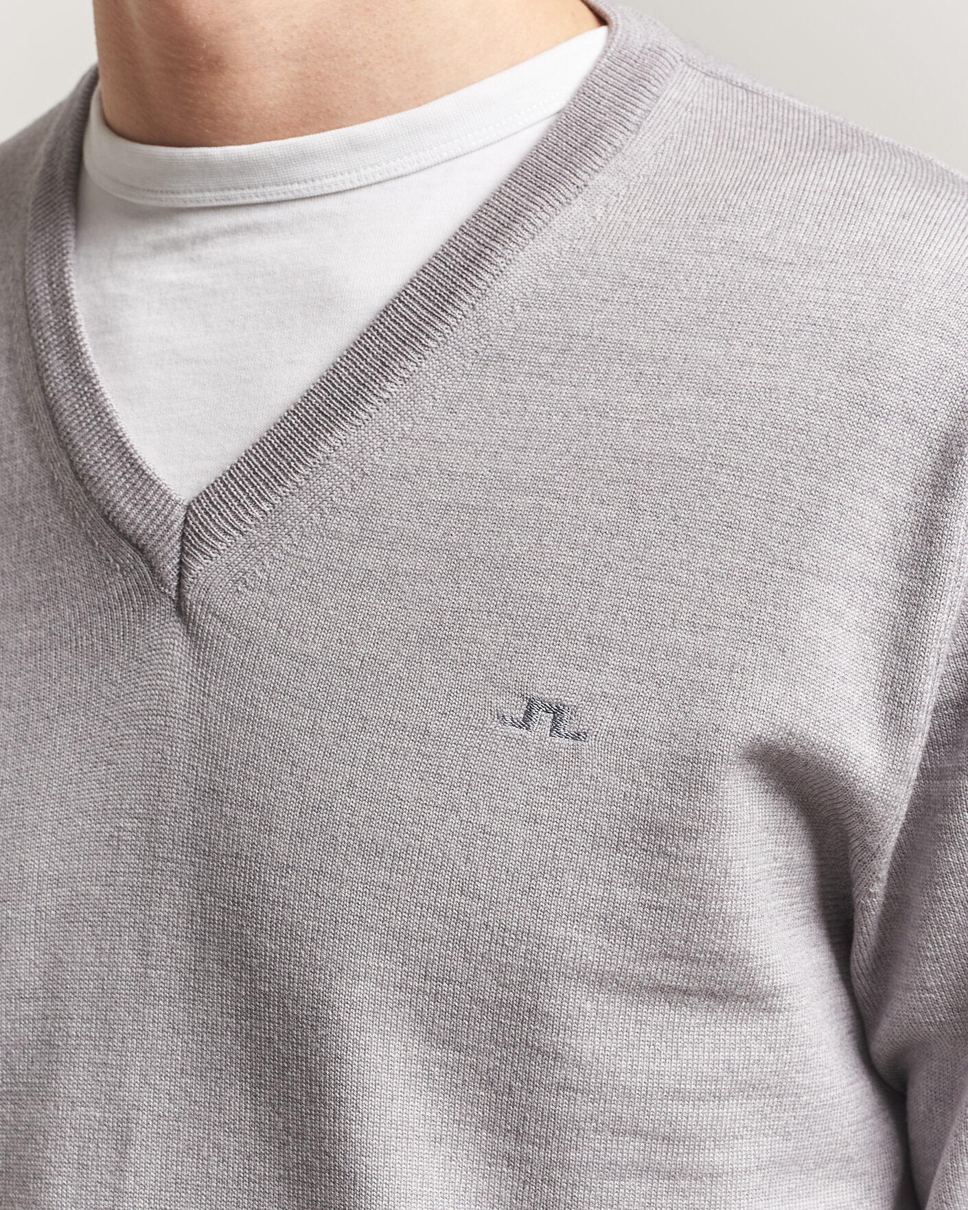Heren | Truien | J.Lindeberg | Lymann Merino V-Neck Pullover Light Grey Melange