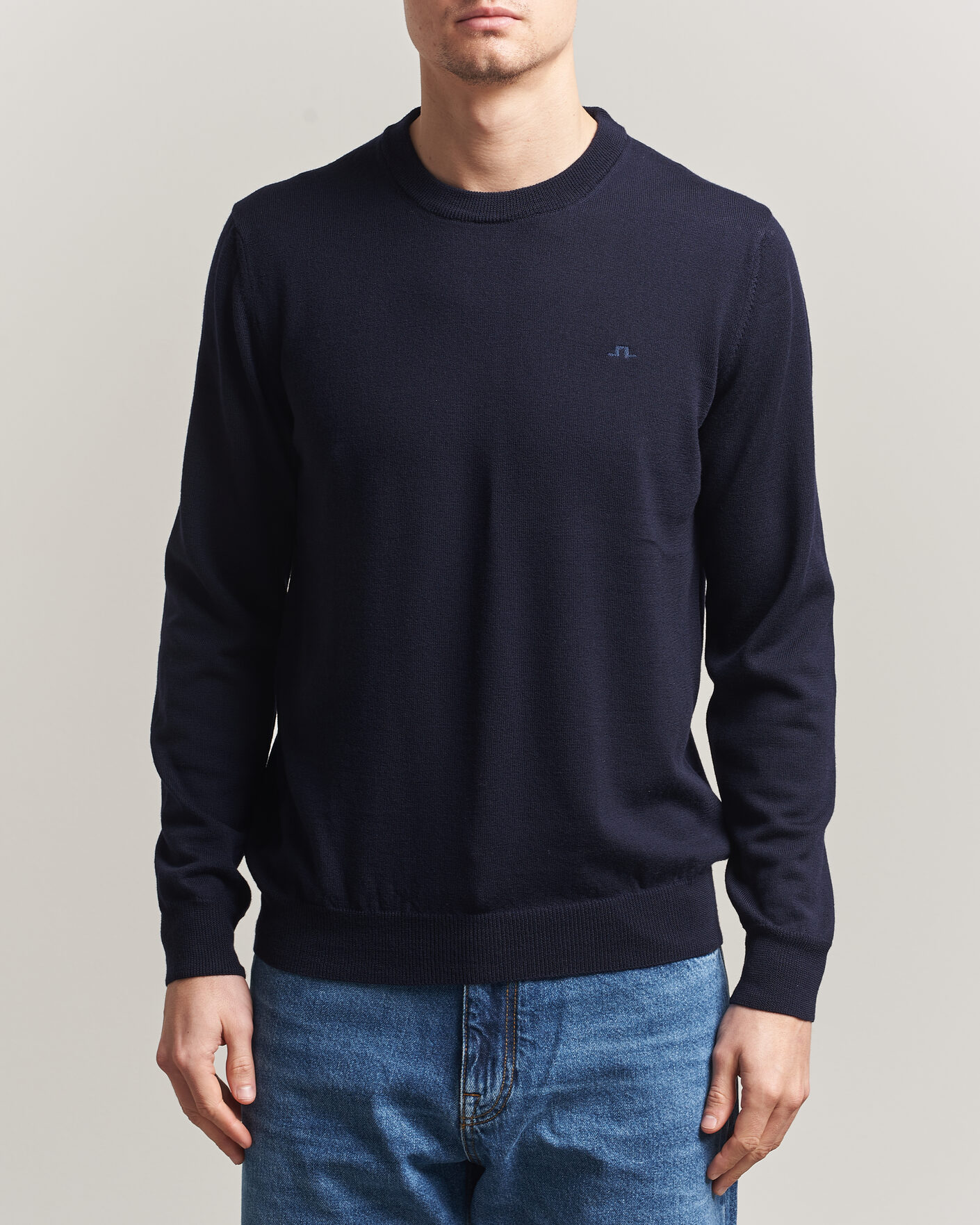 Heren | Truien | J.Lindeberg | Keane Merino Crew Neck Pullover JL Navy