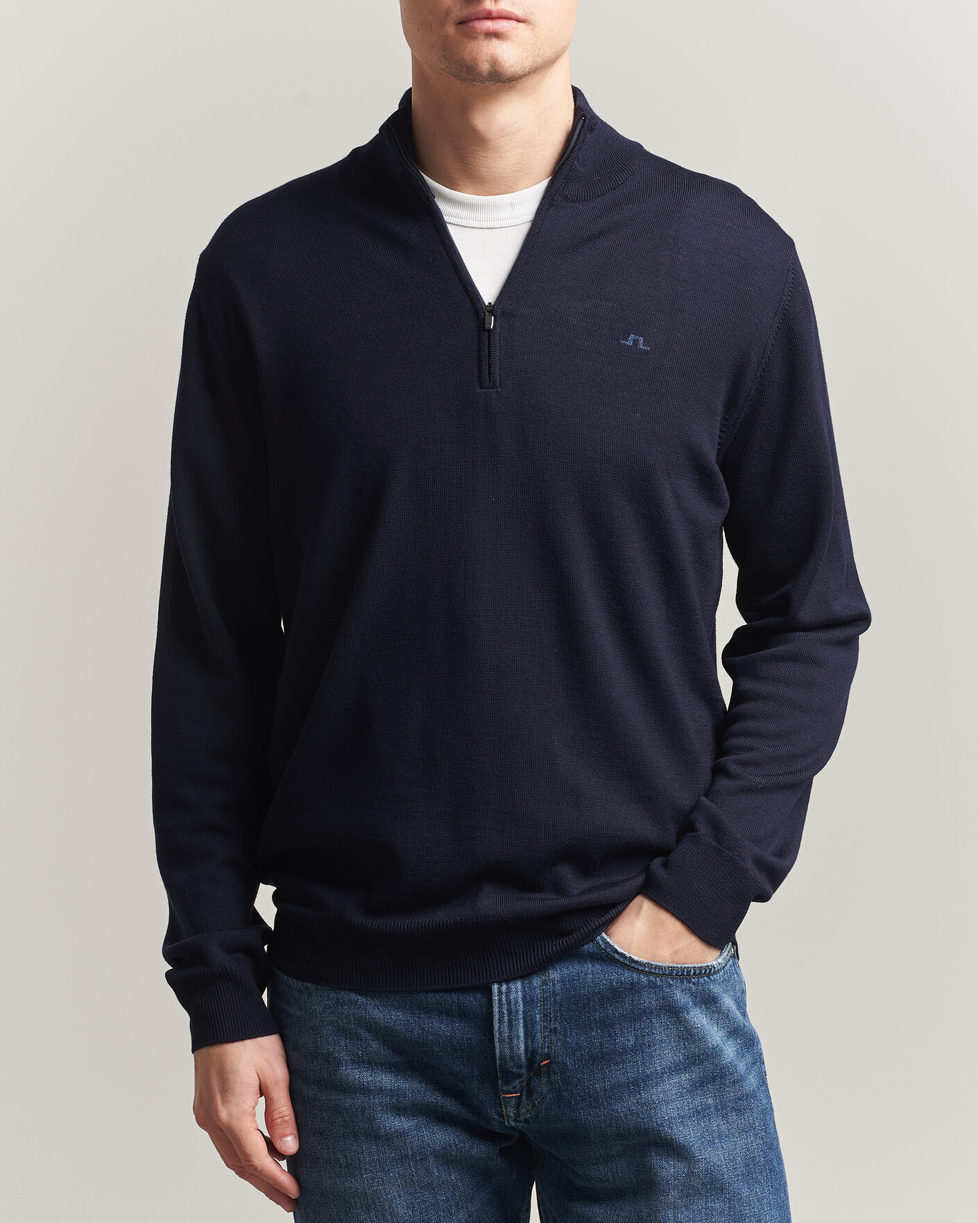 Homme | Pulls Et Tricots | J.Lindeberg | Kiyan Merino Half Zip JL Navy