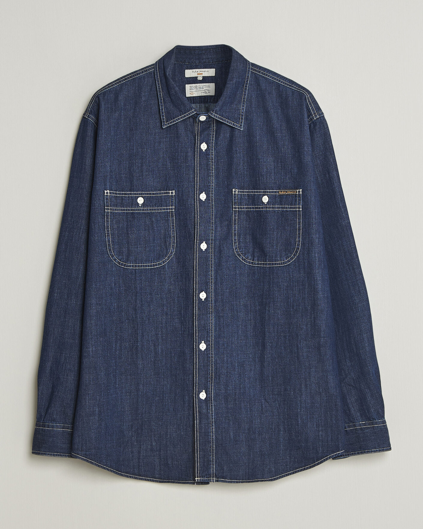 Heren | Overhemden | Nudie Jeans | Julian Denim Shirt Rinsed