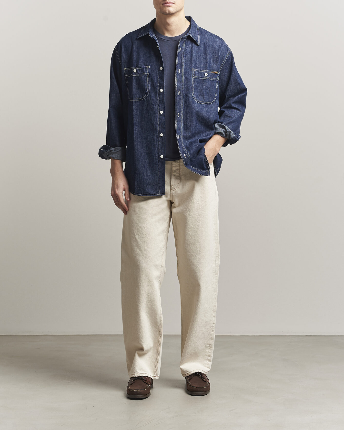 Heren | Overhemden | Nudie Jeans | Julian Denim Shirt Rinsed