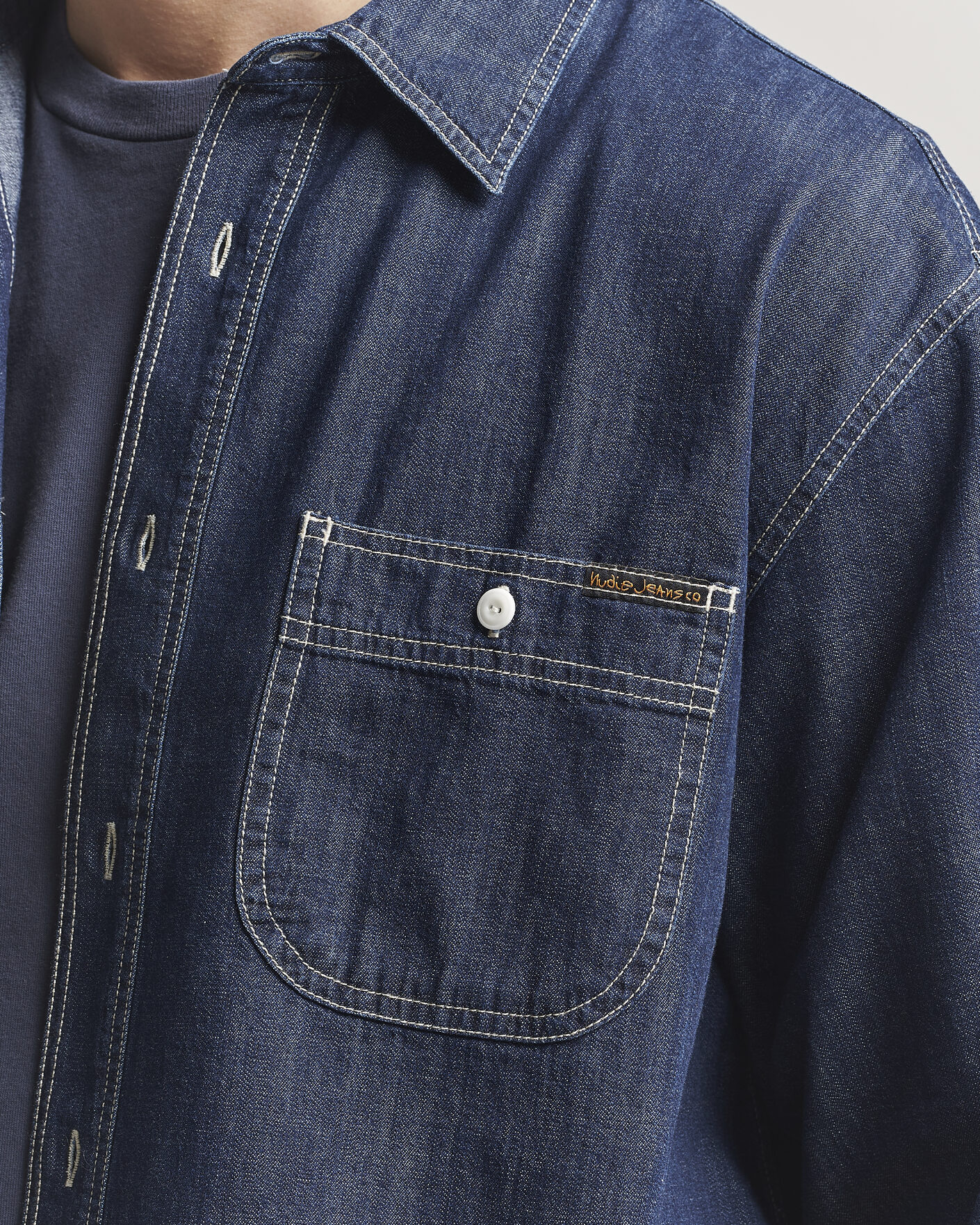 Heren | Overhemden | Nudie Jeans | Julian Denim Shirt Rinsed