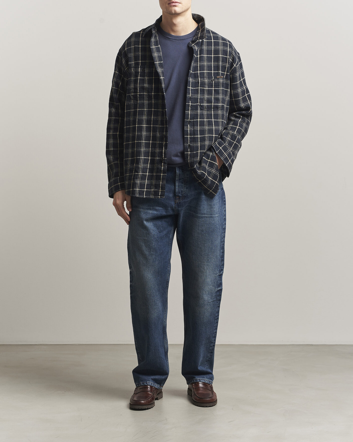 Homme | Chemises | Nudie Jeans | Julian Checked Worker Shirt Black