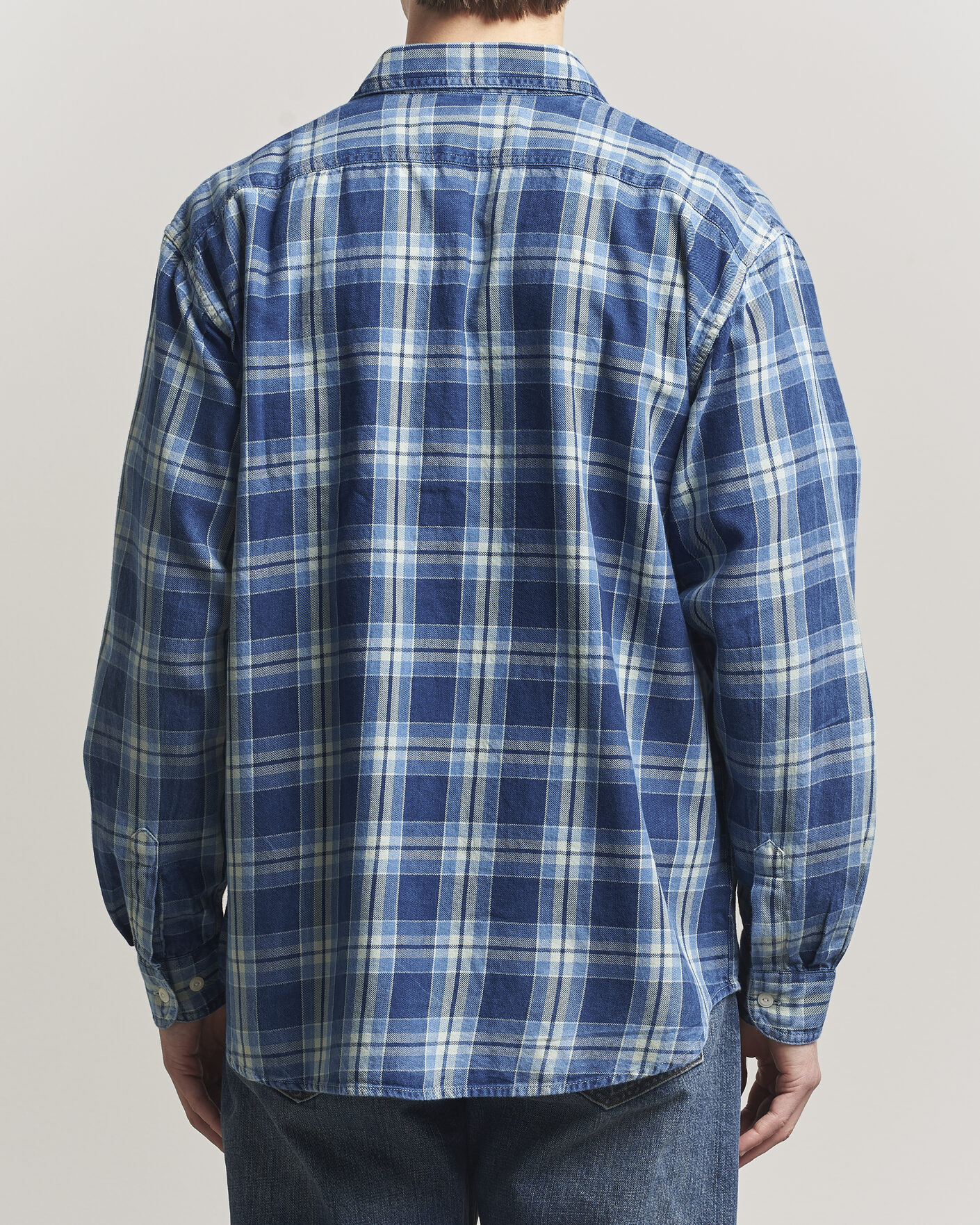 Heren | Overhemden | Nudie Jeans | Julian Checked Worker Shirt Indigo