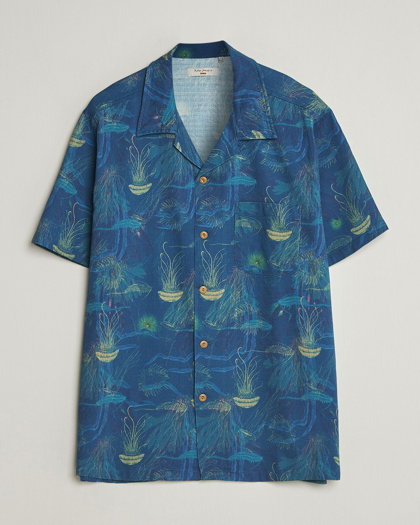 Heren | Overhemden | Nudie Jeans | Arvid Hawaii Shirt Deep Sea