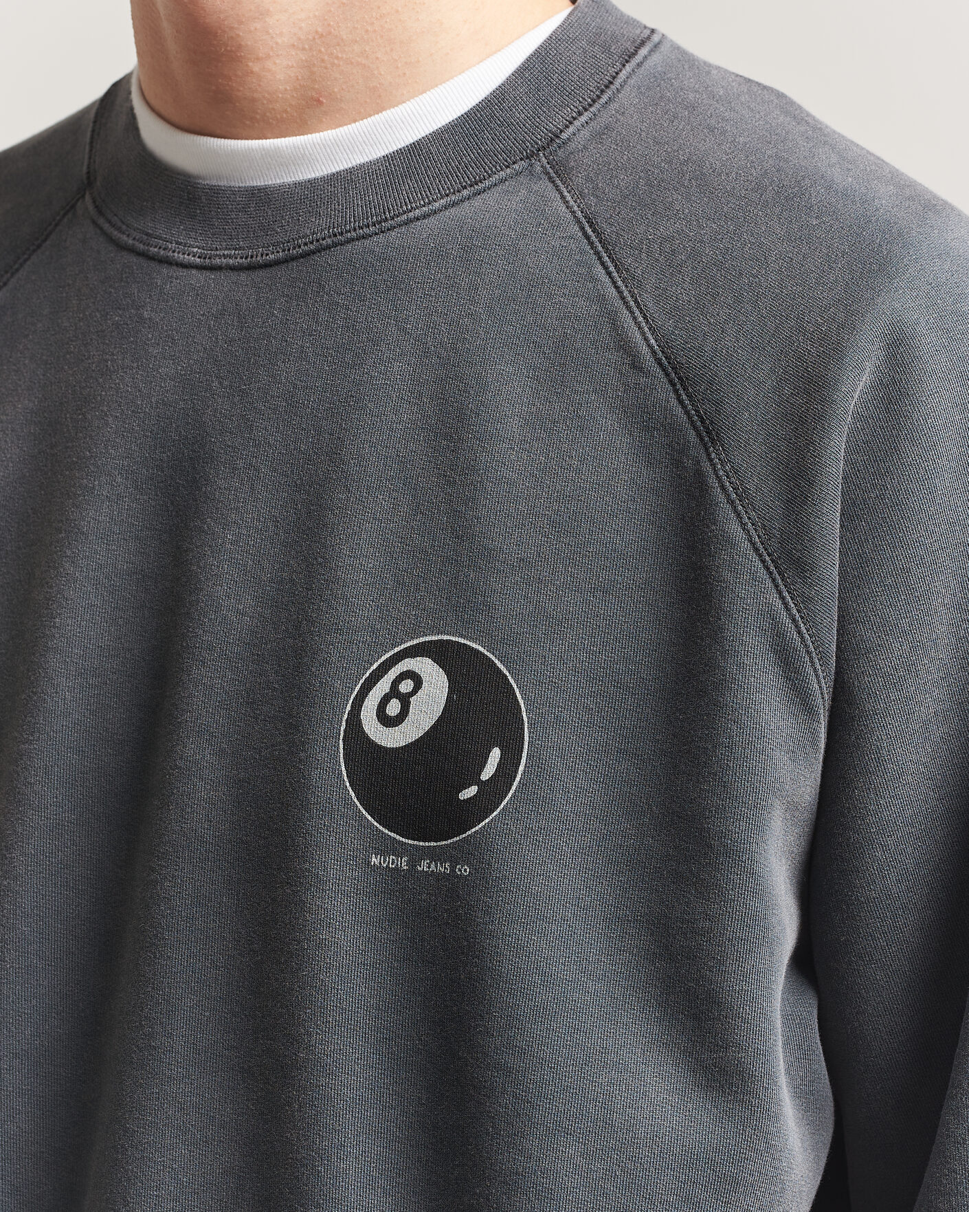 Homme | Pulls Et Tricots | Nudie Jeans | Palle Printed Crew Neck Sweatshirt Antracite