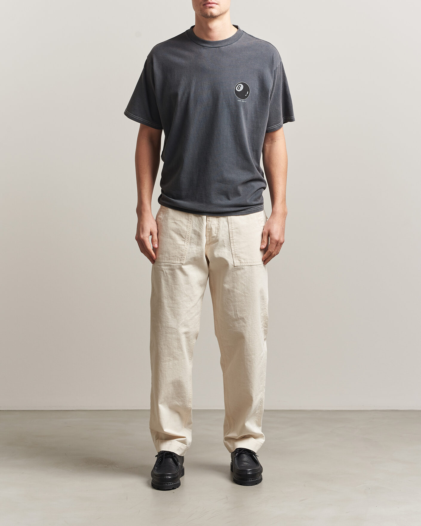 Heren | T-shirts | Nudie Jeans | Koffe Printed T-Shirt Antracite