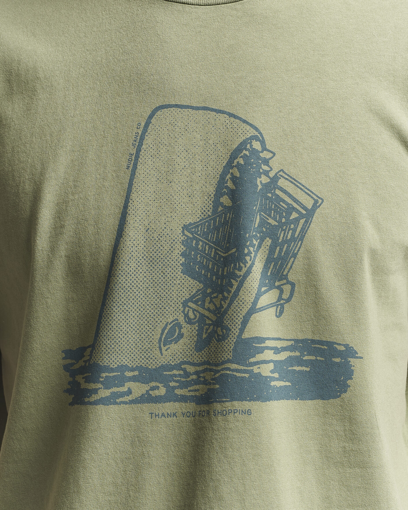 Heren | T-shirts | Nudie Jeans | Roy Printed T-Shirt Green