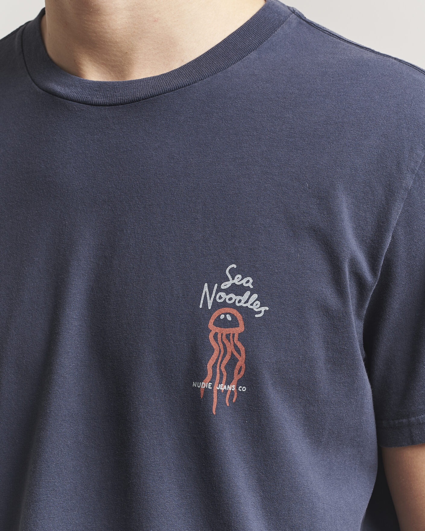 Homme | T-shirts | Nudie Jeans | Roy Printed T-Shirt Dark Blue