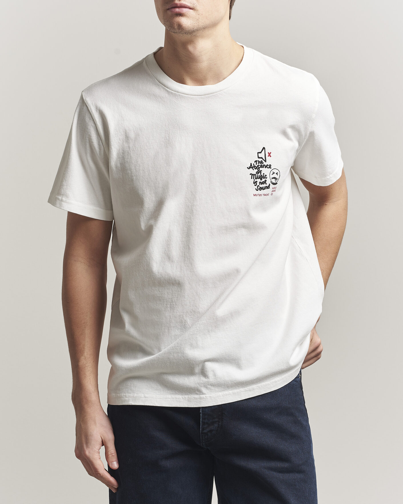 Homme | T-shirts | Nudie Jeans | Roy Printed T-Shirt Chalk White