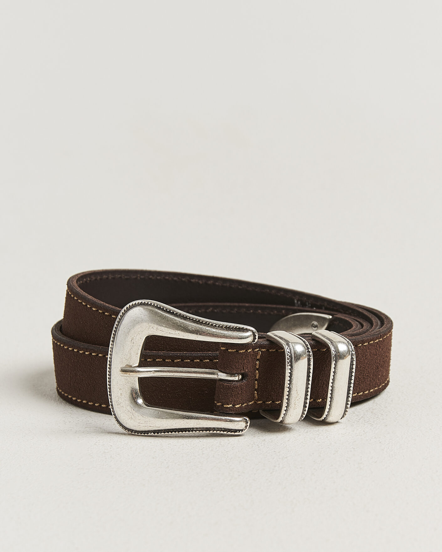 Homme | Ceintures | Nudie Jeans | Western Suede Belt Dark Brown