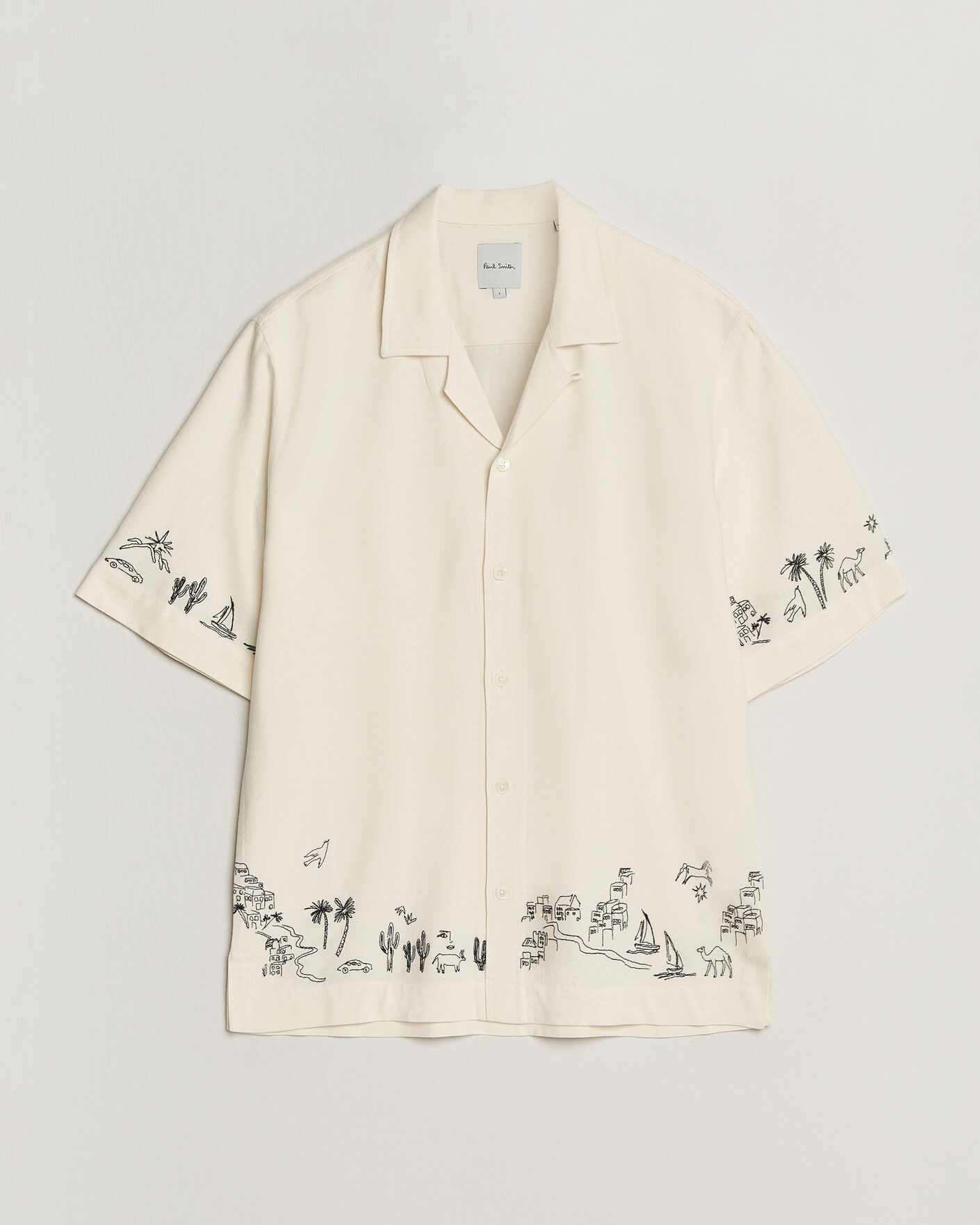 Heren | Overhemden | Paul Smith | Embroidered Short Sleeve Shirt White