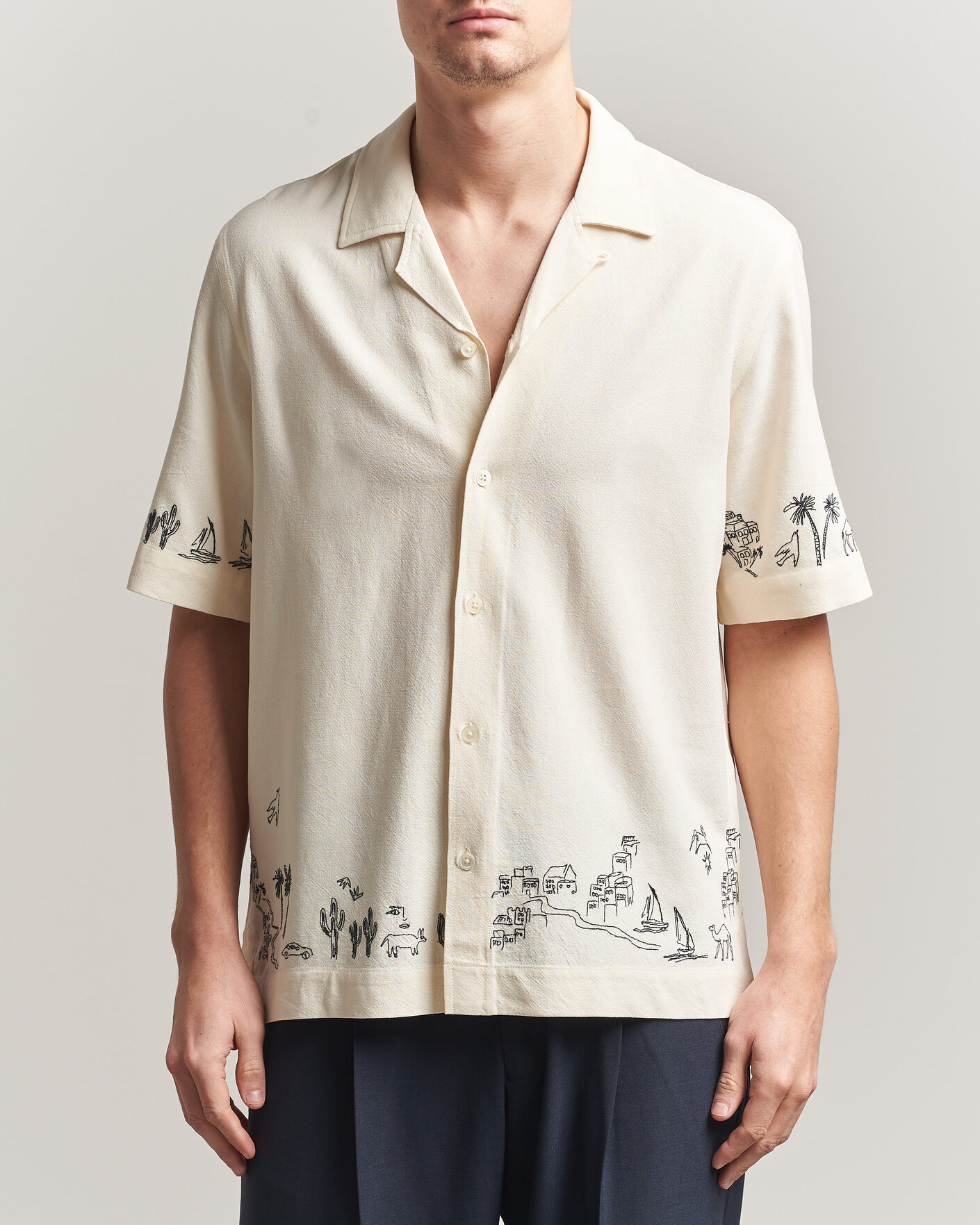 Heren | Overhemden | Paul Smith | Embroidered Short Sleeve Shirt White
