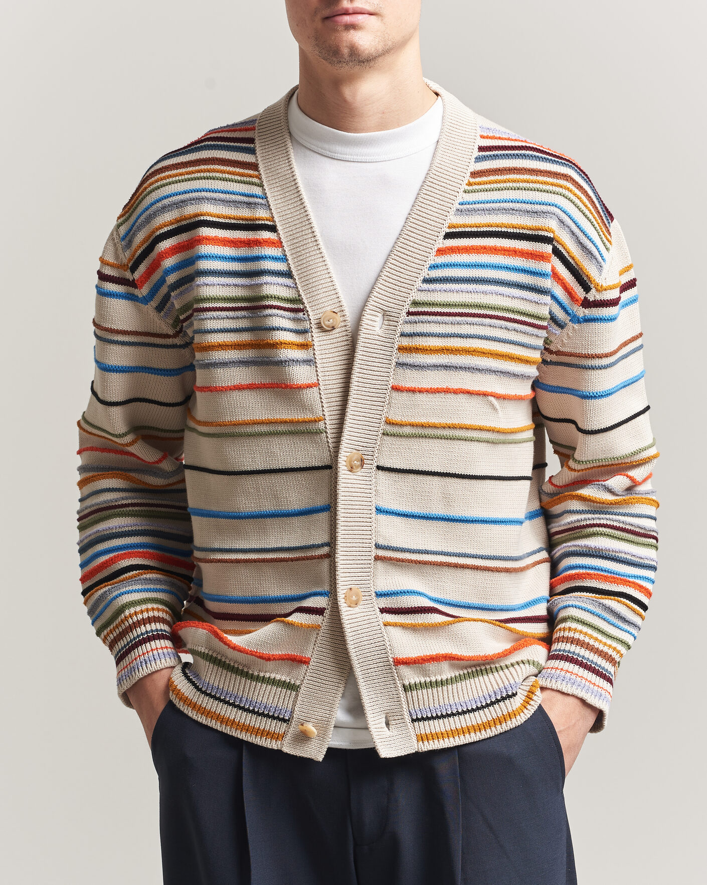 Homme | Pulls Et Tricots | Paul Smith | Signature Stripe Knitted Cardigan White