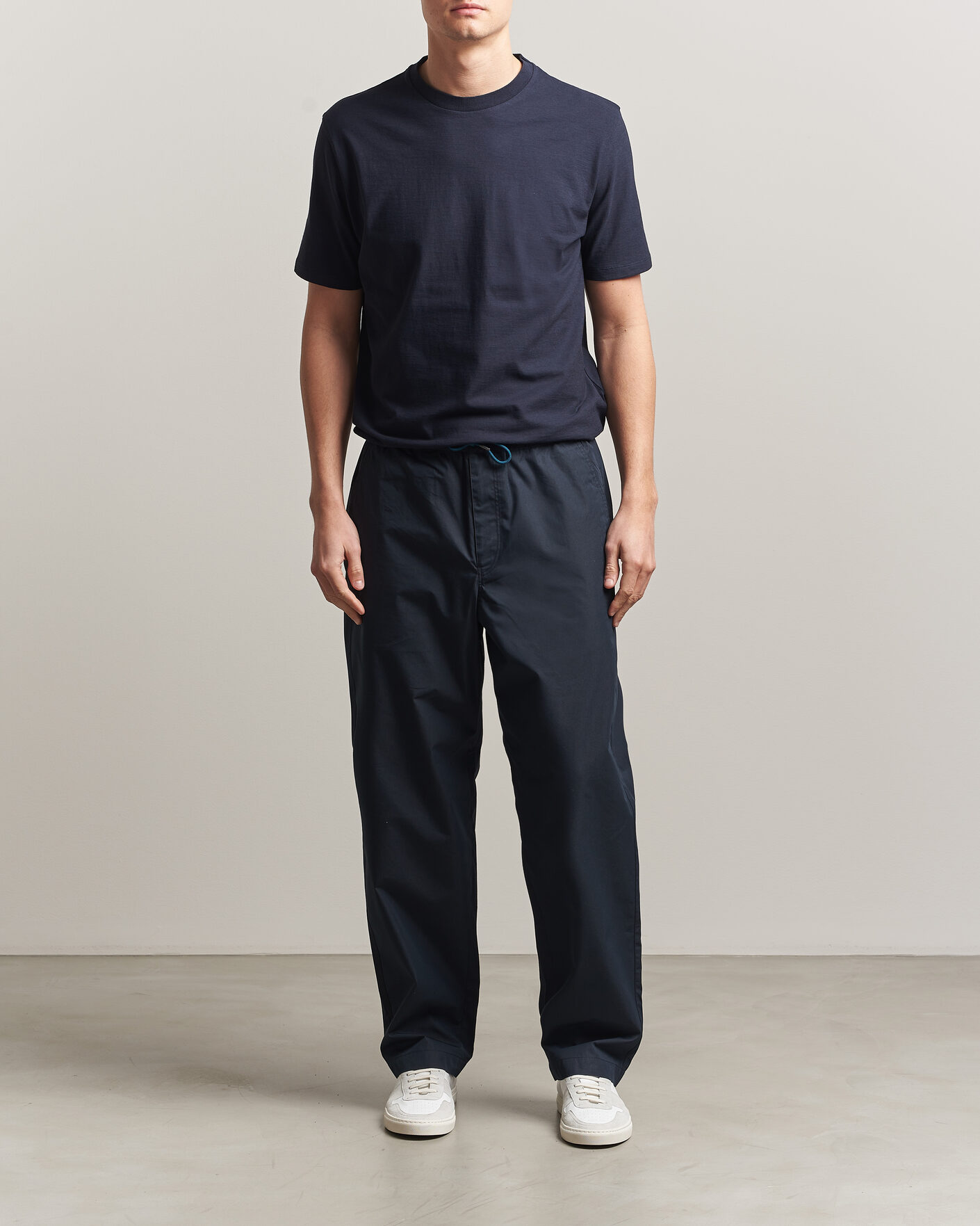 Heren | Broeken | PS Paul Smith | Casual Cotton Drawstring Trousers Navy