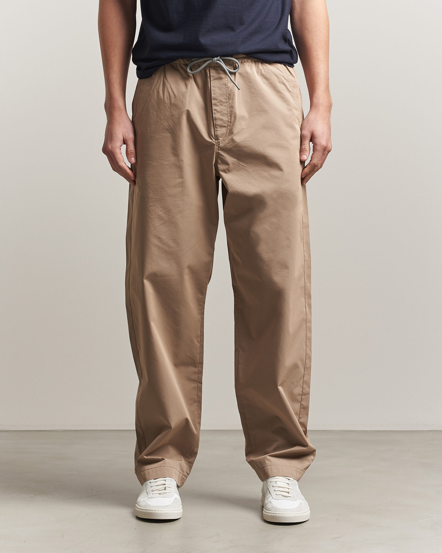 Heren | Broeken | PS Paul Smith | Casual Cotton Drawstring Trousers Beige