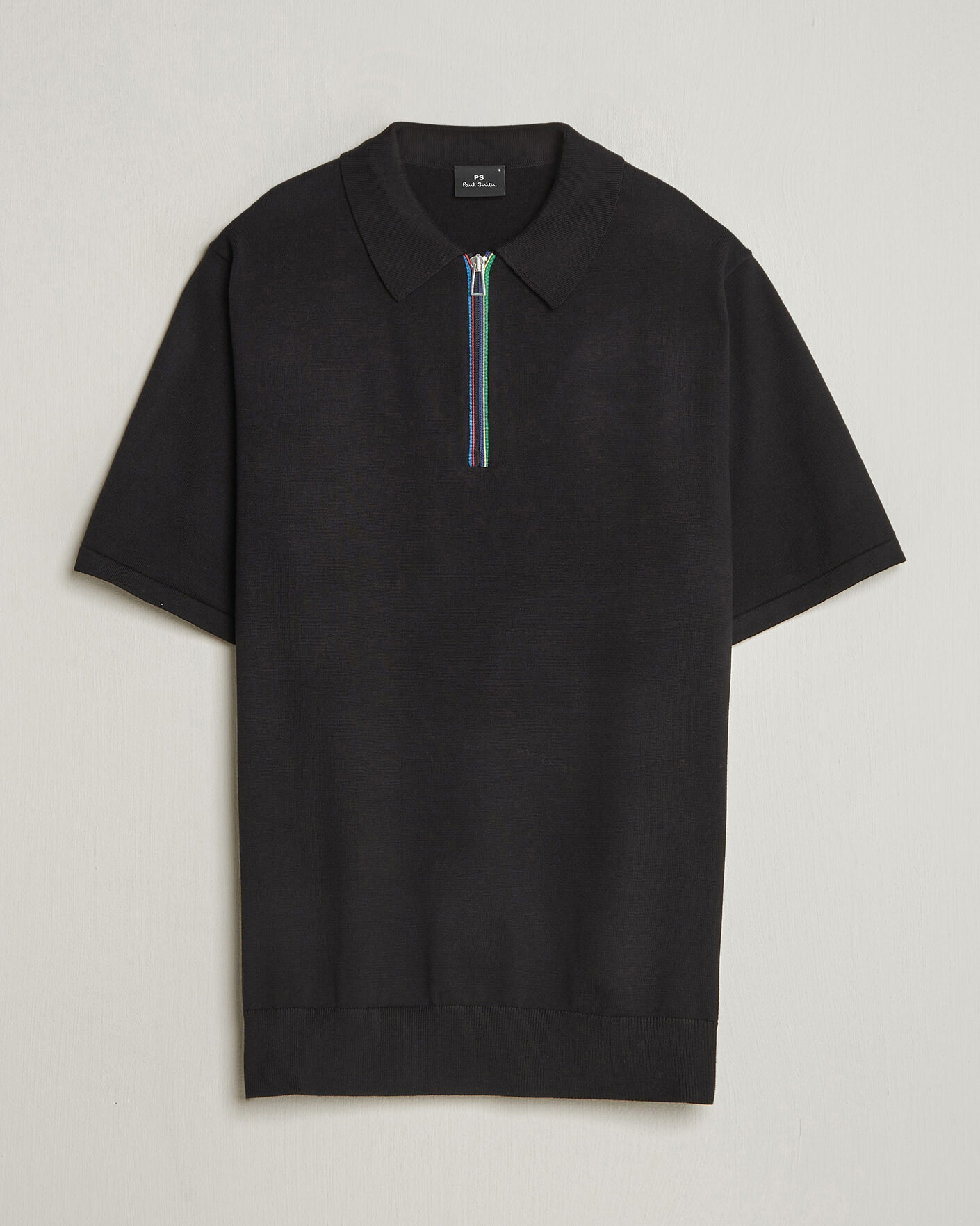 Heren | Polo's | PS Paul Smith | Cotton Knitted Half Zip Polo Black
