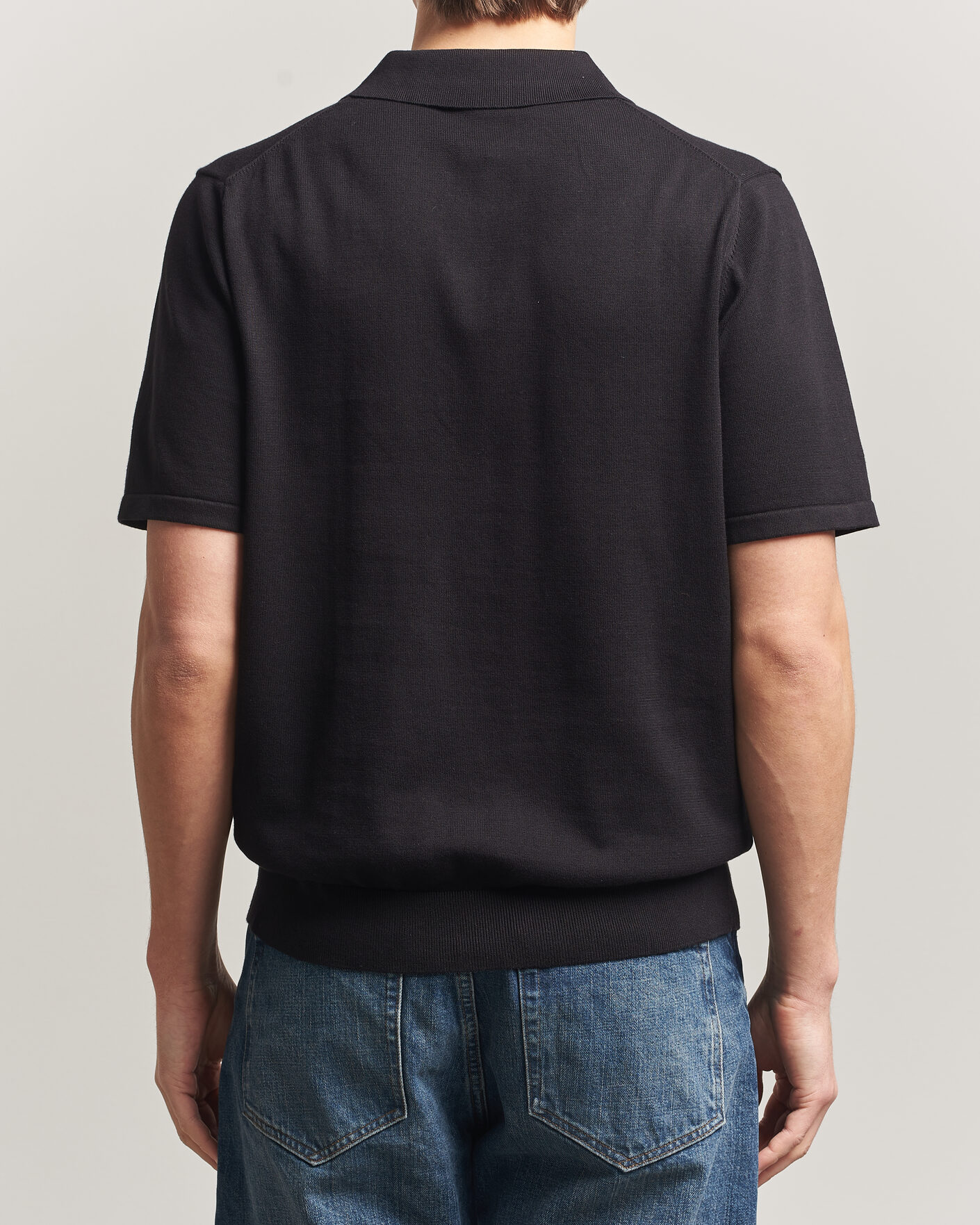 Heren | Polo's | PS Paul Smith | Cotton Knitted Half Zip Polo Black