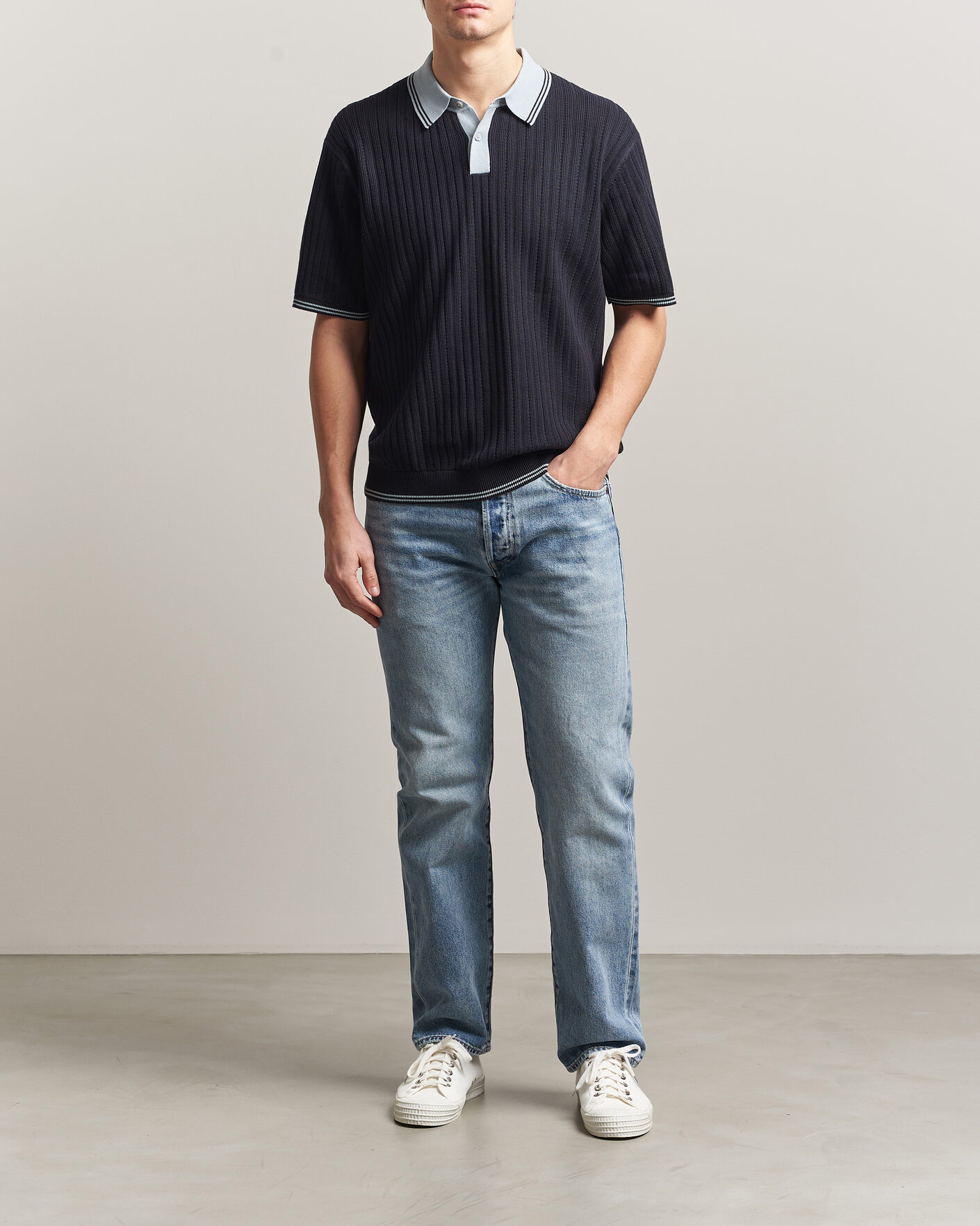 Heren | Polo's | PS Paul Smith | Cotton Knitted Polo Navy
