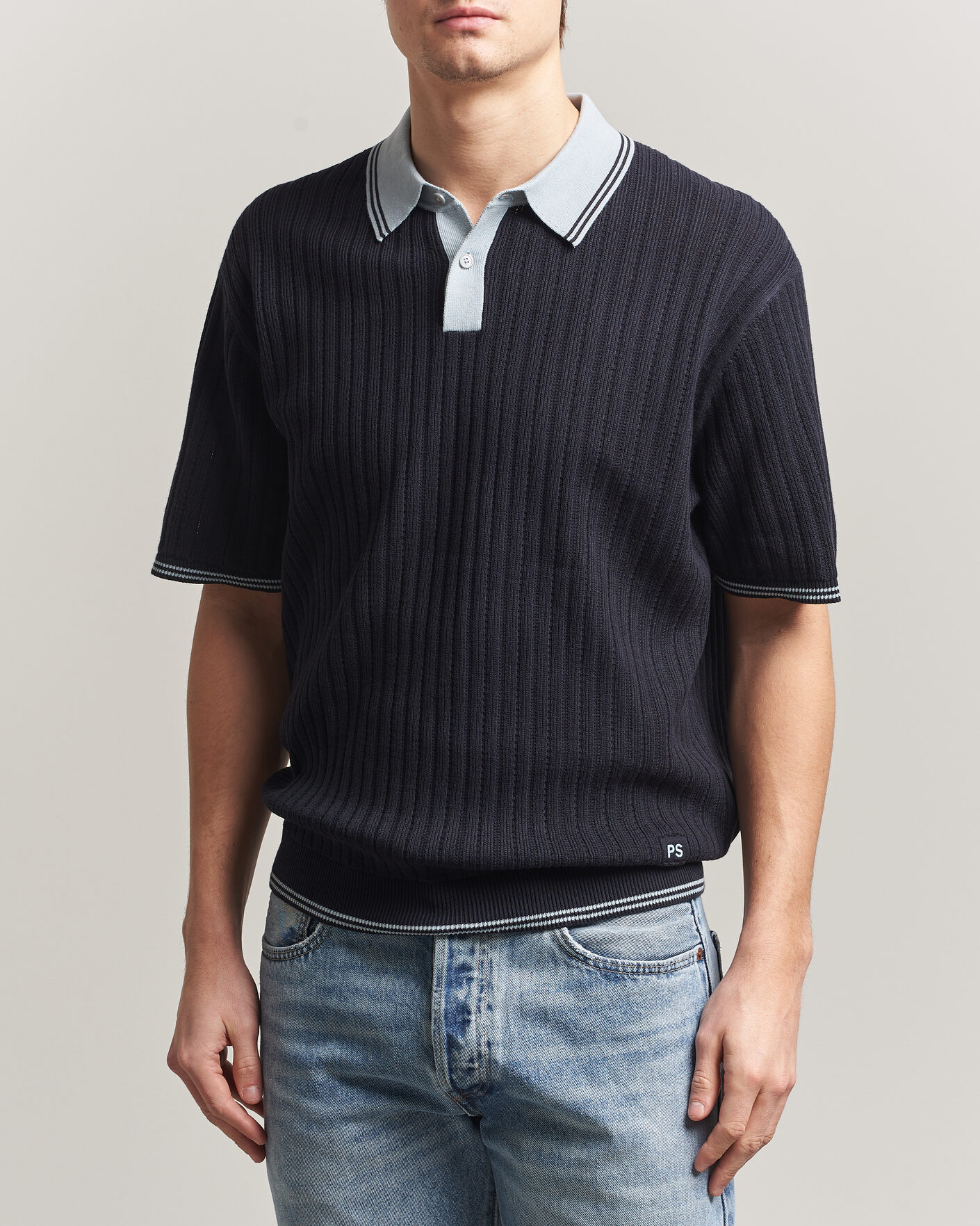 Heren | Polo's | PS Paul Smith | Cotton Knitted Polo Navy