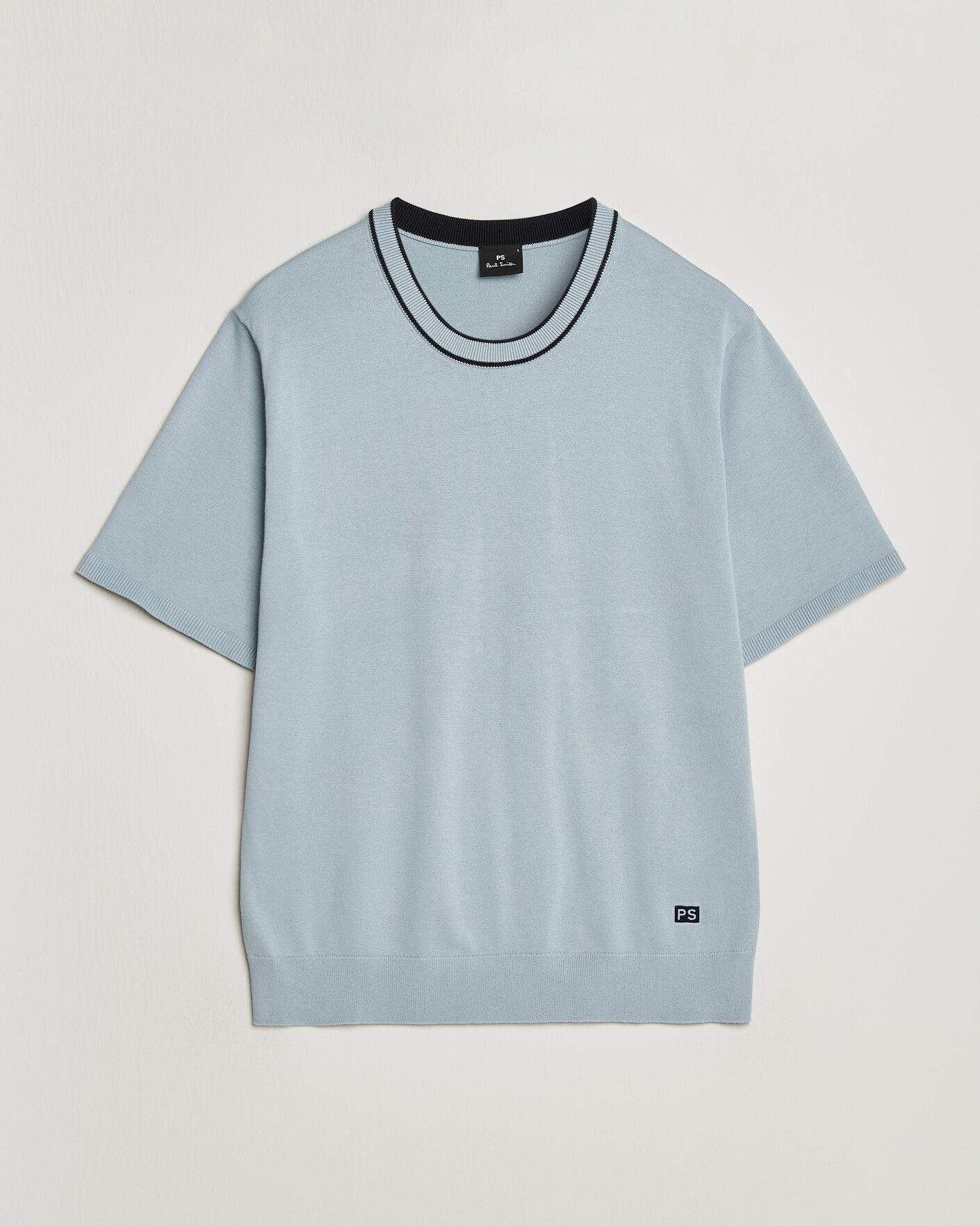 Heren | T-shirts | PS Paul Smith | Cotton Knitted T-Shirt Light Blue