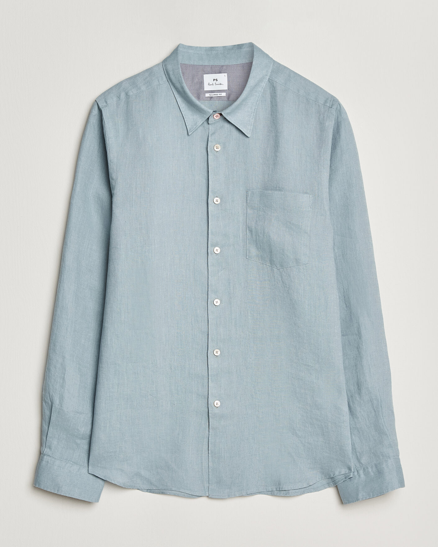 Homme | Chemises | PS Paul Smith | Tailored Fit Linen Shirt Light Blue