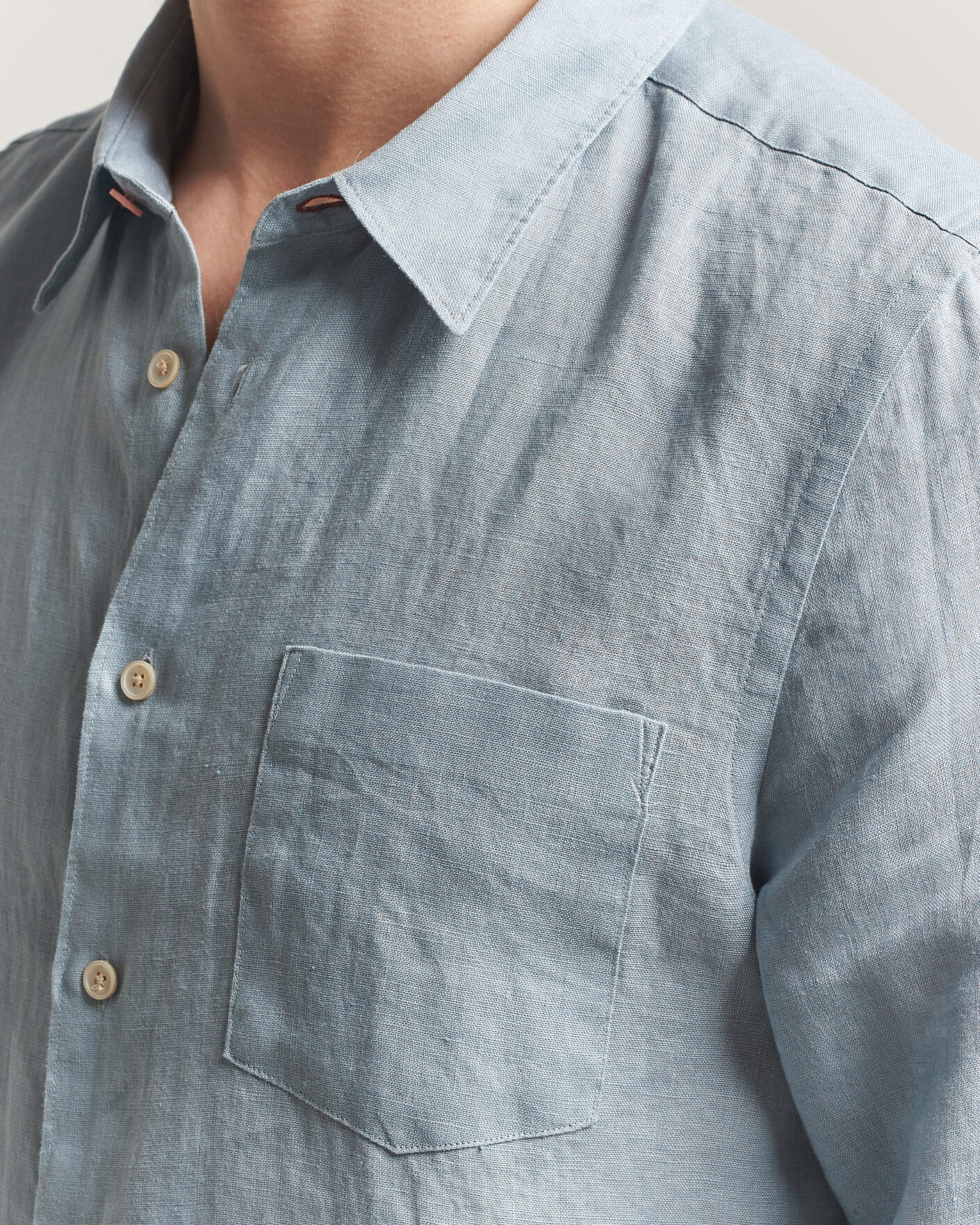 Heren | Overhemden | PS Paul Smith | Tailored Fit Linen Shirt Light Blue