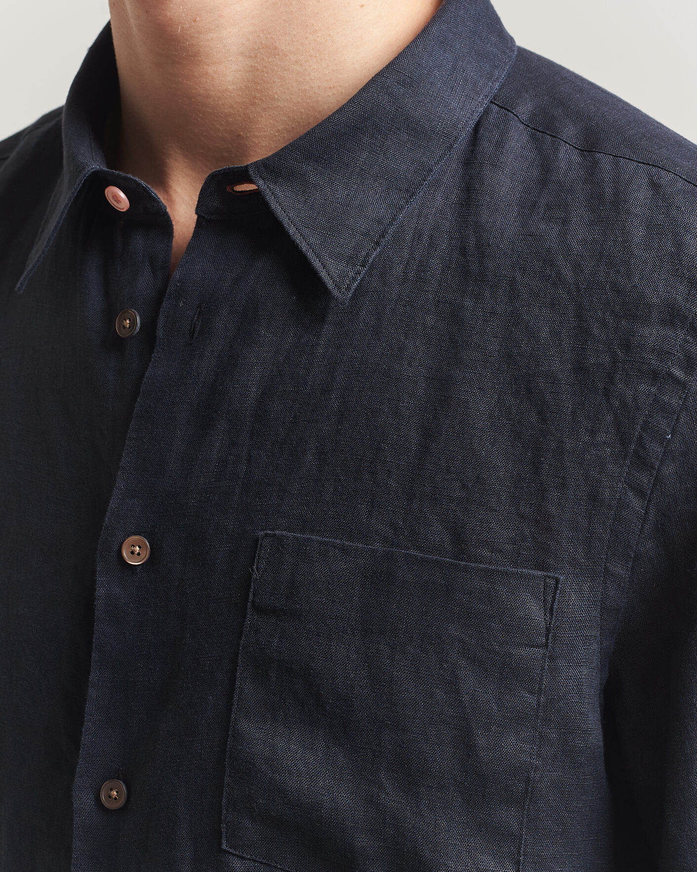Heren | Overhemden | PS Paul Smith | Tailored Fit Linen Shirt Navy