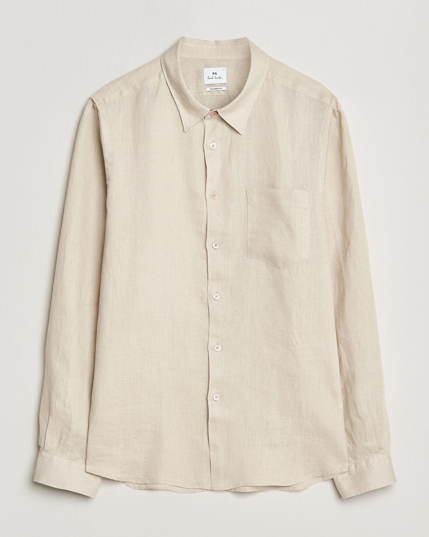 Homme | Chemises | PS Paul Smith | Tailored Fit Linen Shirt Beige