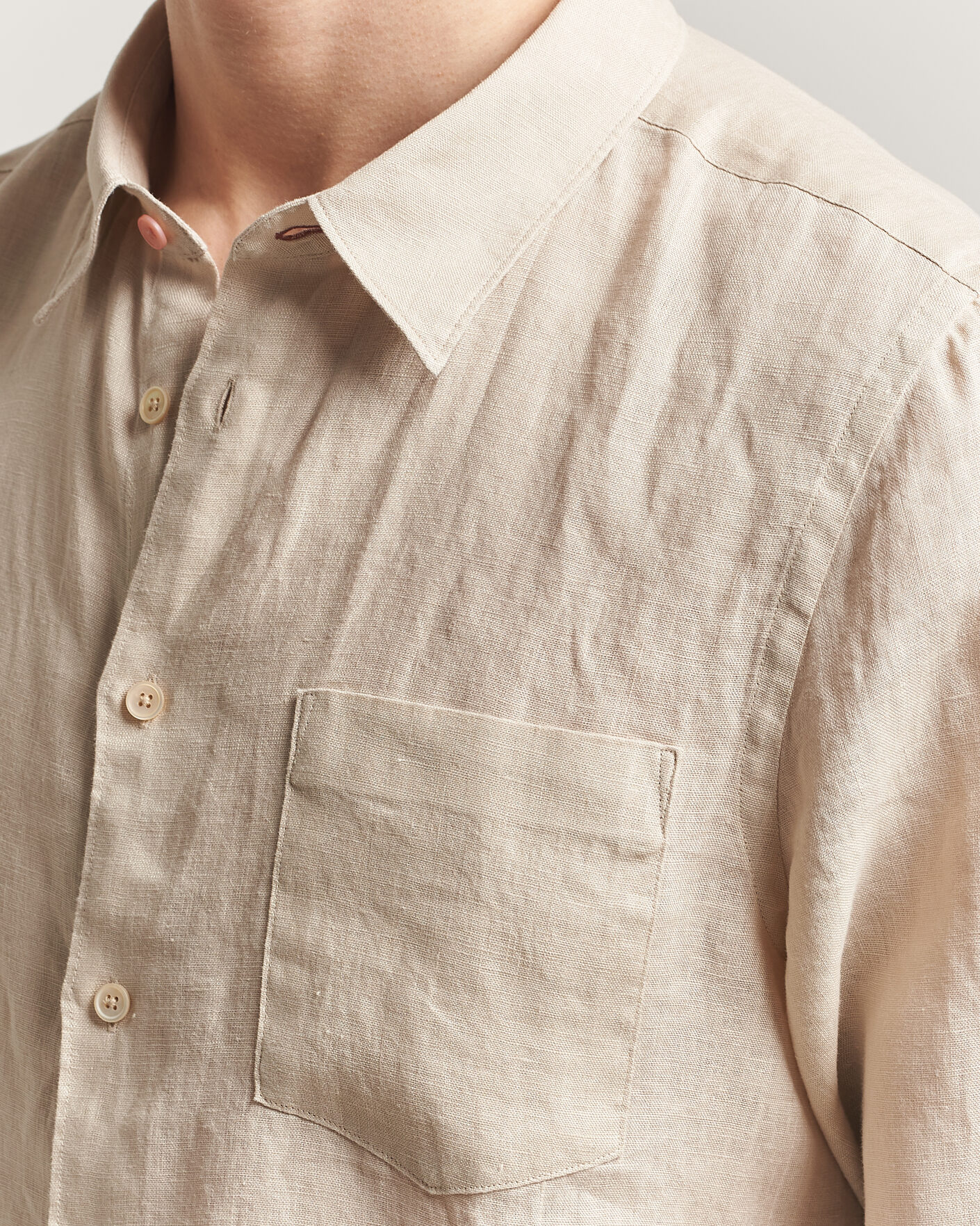 Heren | Overhemden | PS Paul Smith | Tailored Fit Linen Shirt Beige