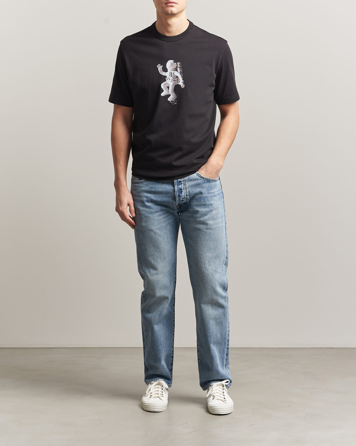 Heren | T-shirts | PS Paul Smith | Astronaut Printed T-Shirt Black
