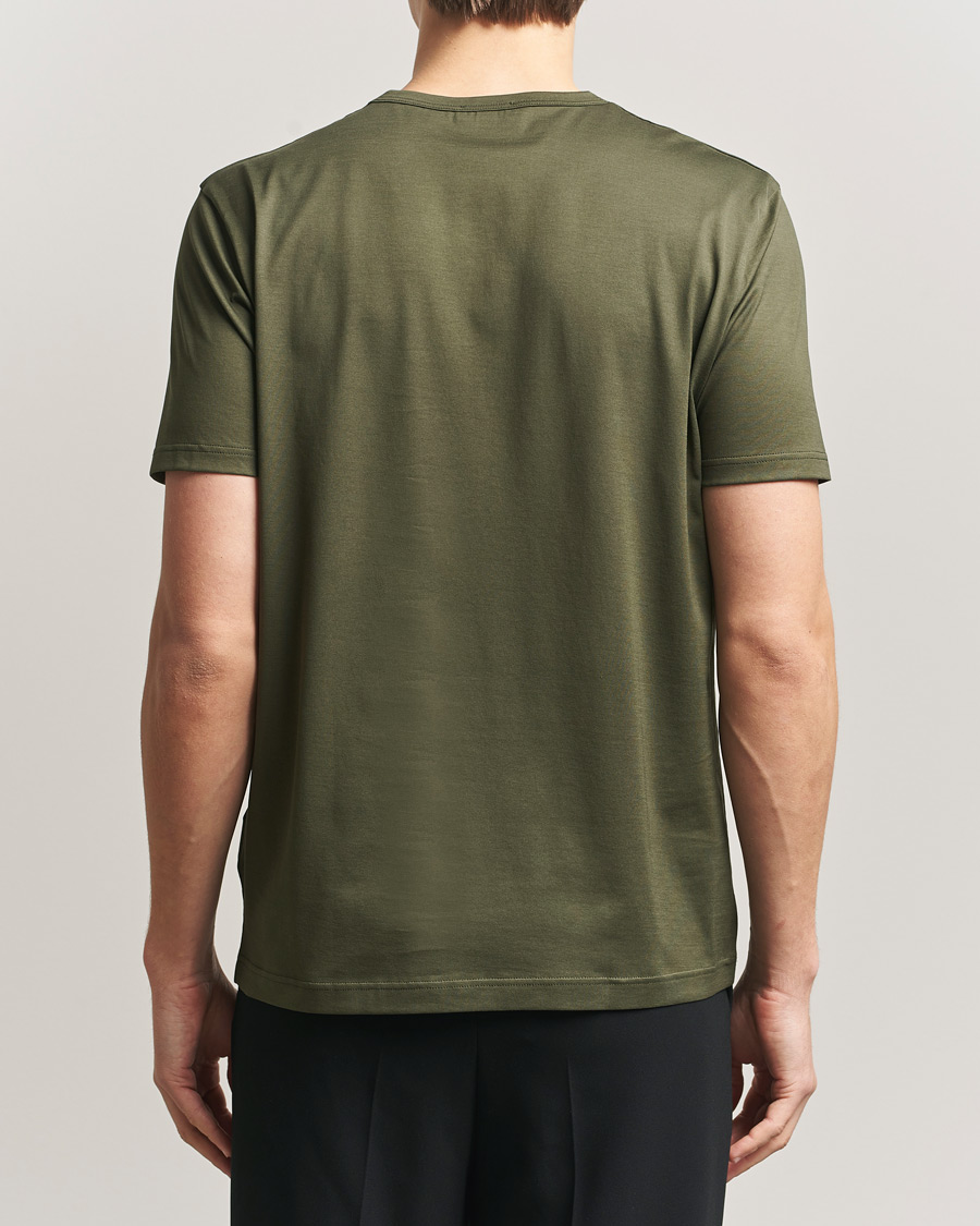 Homme | T-shirts | Sunspel | Crew Neck Q82 Cotton T-Shirt Deep Olive