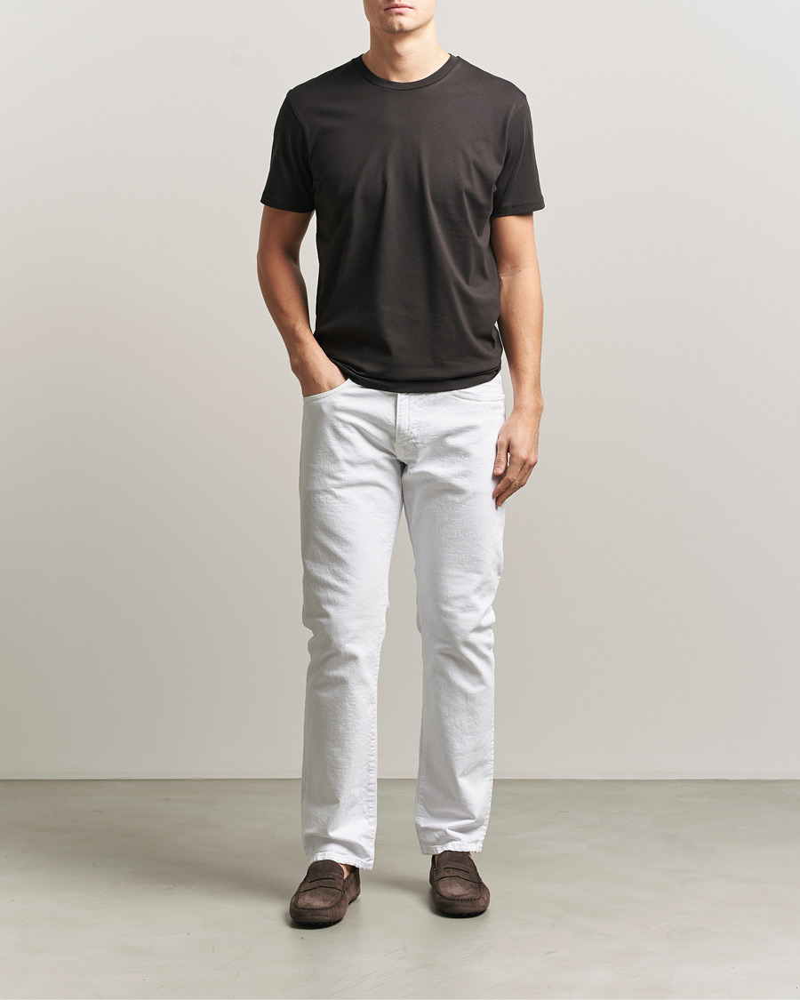 Homme | T-shirts | Sunspel | Riviera Midweight T-Shirt Dark Chocolate
