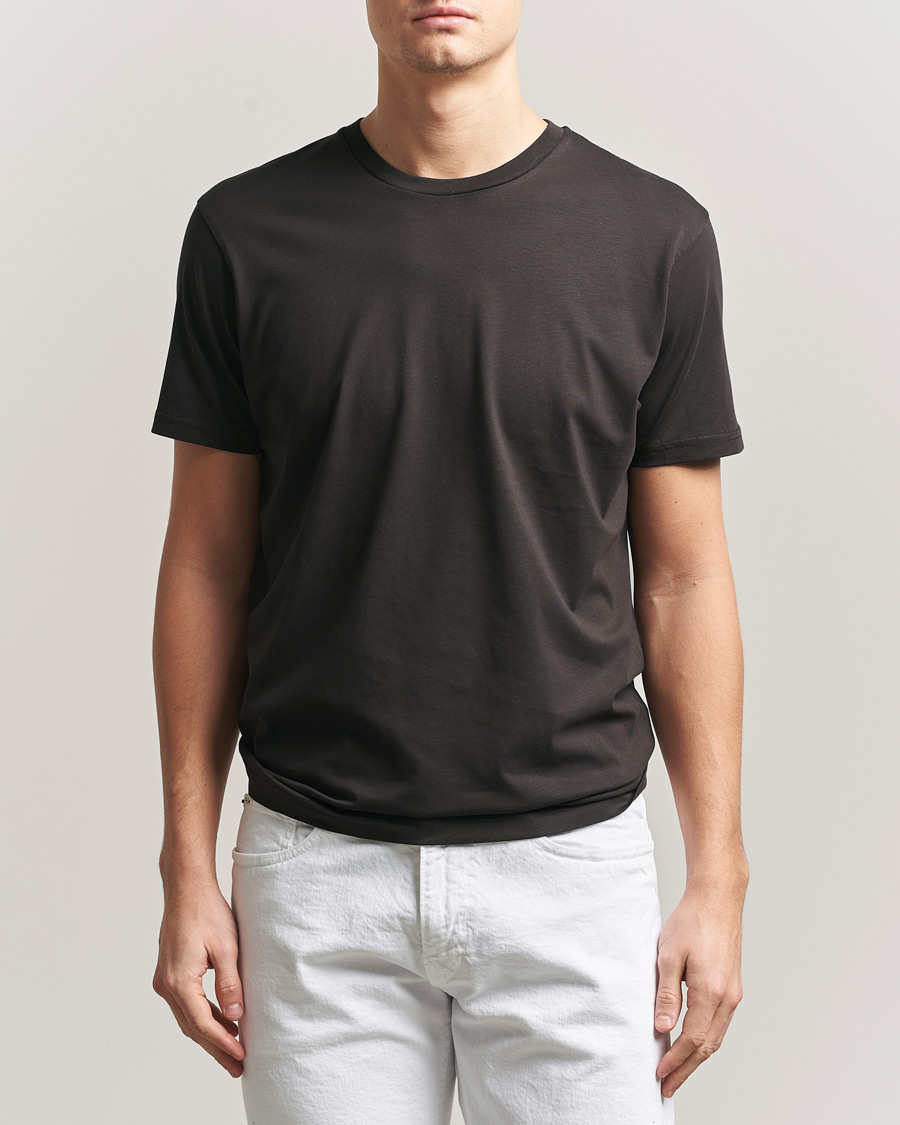 Homme | T-shirts | Sunspel | Riviera Midweight T-Shirt Dark Chocolate