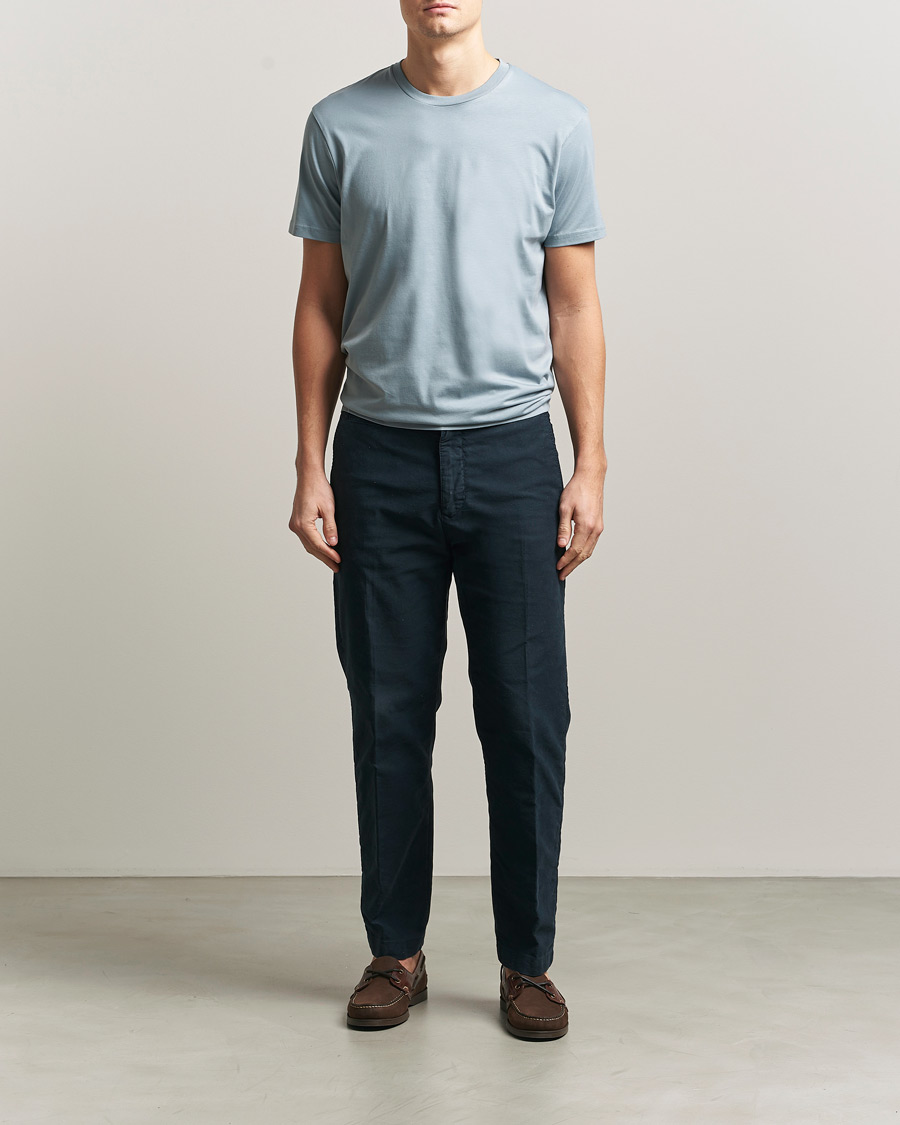 Homme | T-shirts | Sunspel | Riviera Midweight T-Shirt Stone Blue