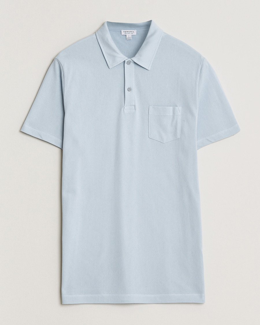 Homme | Polos | Sunspel | Riviera Polo Shirt Pastel Blue