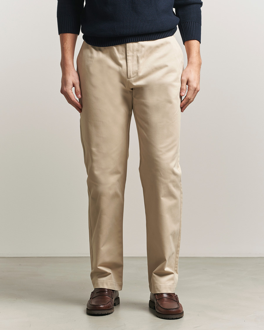 Homme | Pantalons | Sunspel | Soft Cotton Drill Trousers Light Stone